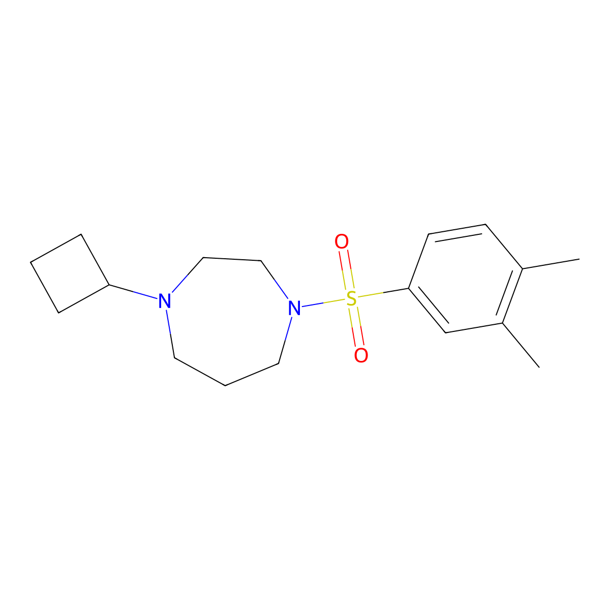 1-Cyclobutyl-4-(3,4-dimethylbenzenesulfonyl)-1,4-diazepane molecular structure, CAS 2191213-26-8