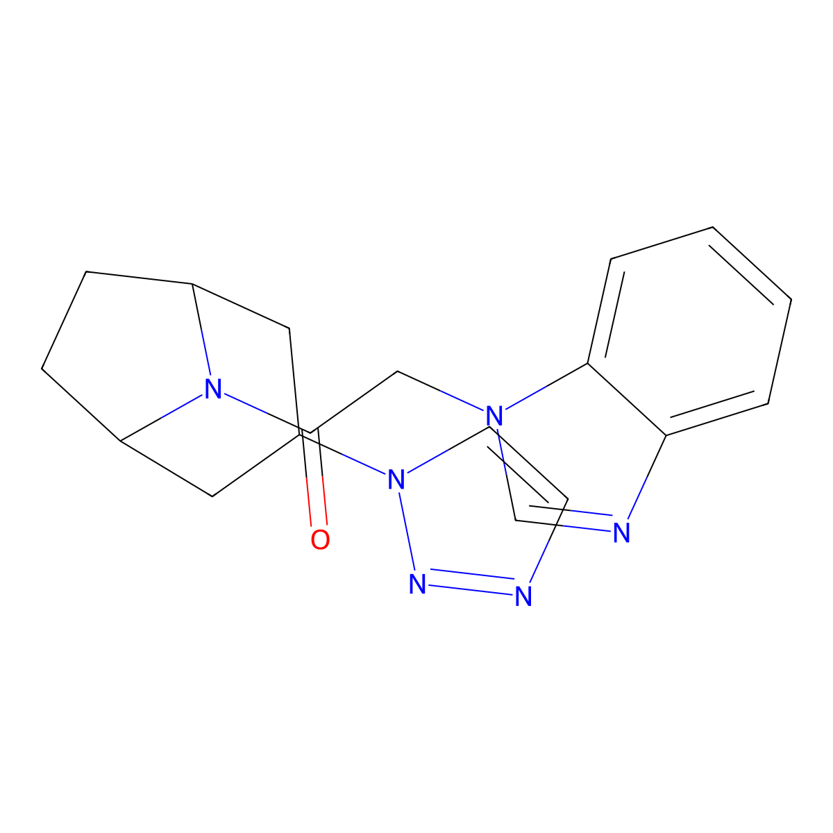 2-(1H-1,3-benzodiazol-1-yl)-1-[3-(1H-1,2,3-triazol-1-yl)-8-azabicyclo[3.2.1]octan-8-yl]ethan-1-one molecular structure, CAS 2191213-57-5