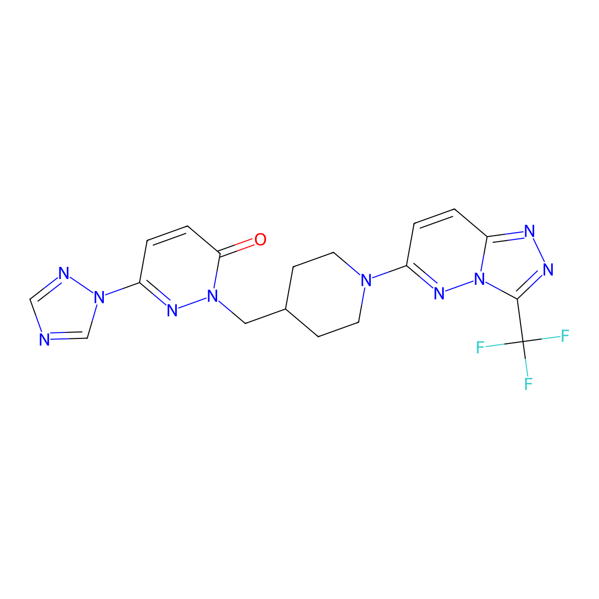 6-(1H-1,2,4-triazol-1-yl)-2-({1-[3-(trifluoromethyl)-[1,2,4]triazolo[4,3-b]pyridazin-6-yl]piperidin-4-yl}methyl)-2,3-dihydropyridazin-3-one molecular structure, CAS 2191213-73-5