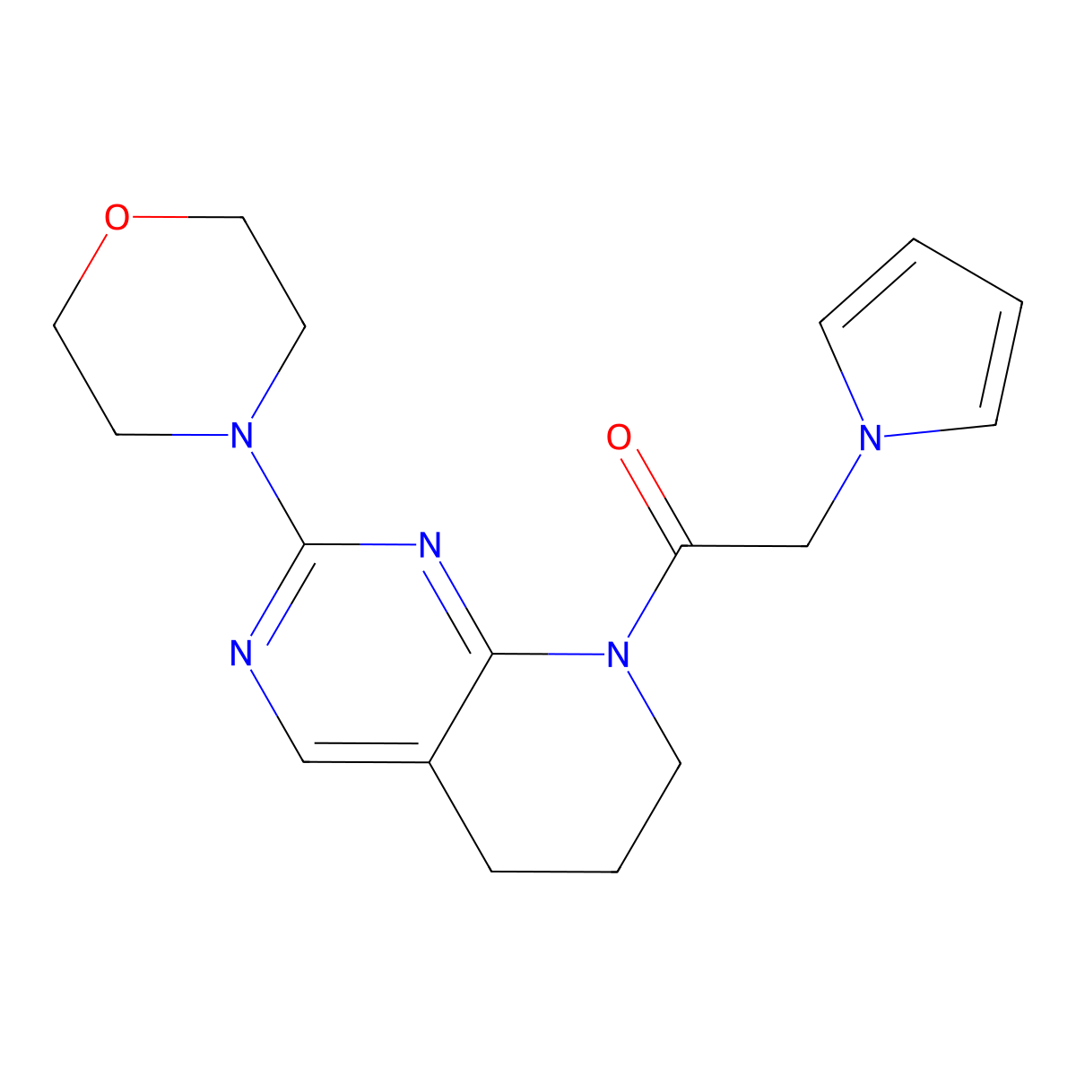 1-(2-morpholino-6,7-dihydropyrido[2,3-d]pyrimidin-8(5H)-yl)-2-(1H-pyrrol-1-yl)ethan-1-one molecular structure, CAS 2191213-90-6