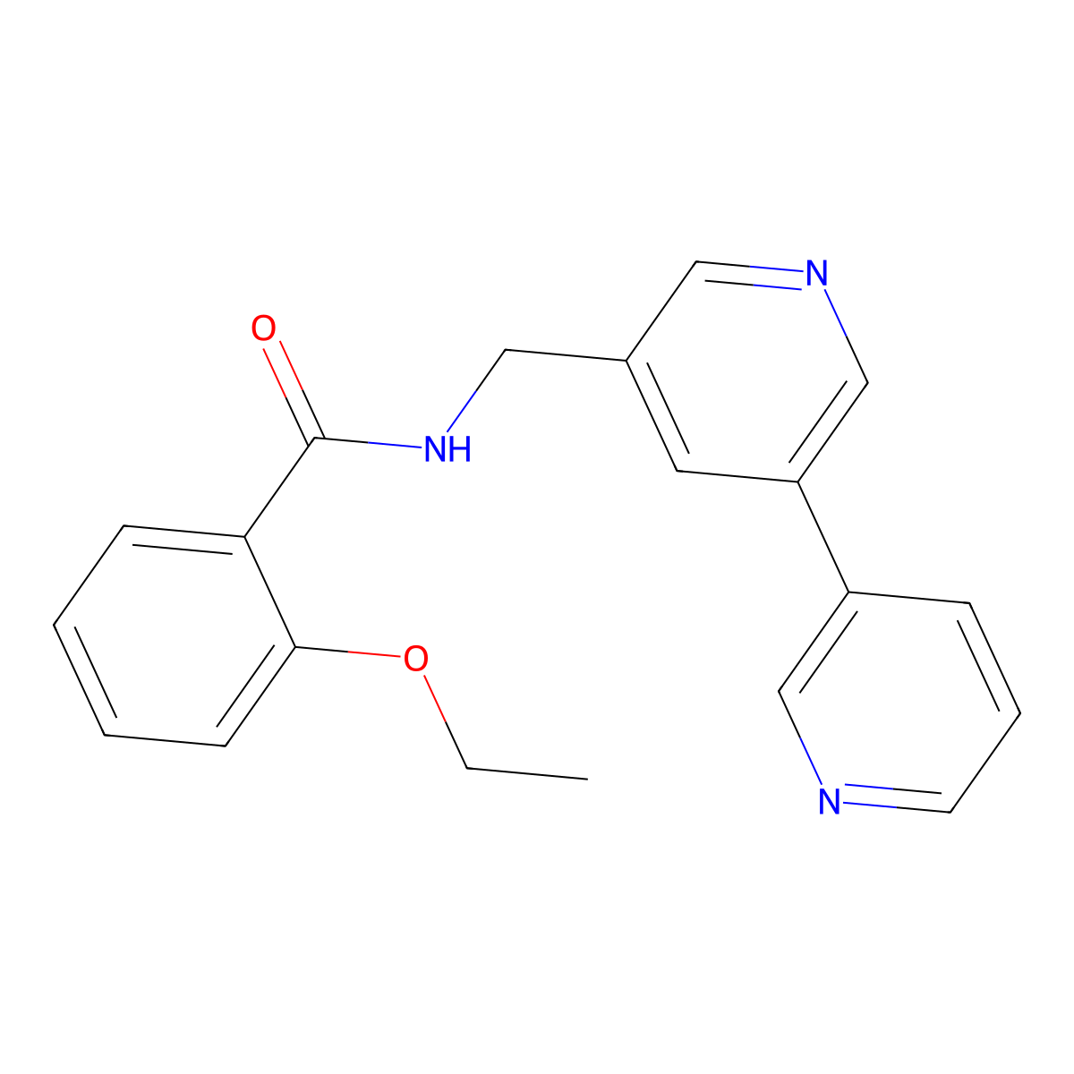 N-({[3,3'-bipyridine]-5-yl}methyl)-2-ethoxybenzamide molecular structure, CAS 2191214-16-9