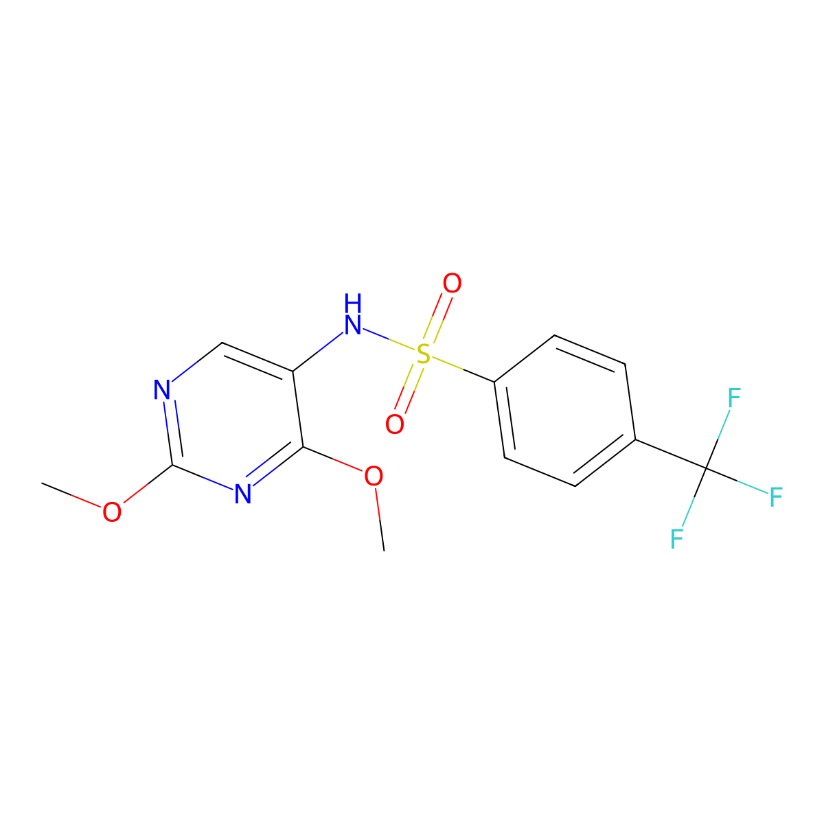 N-(2,4-dimethoxypyrimidin-5-yl)-4-(trifluoromethyl)benzenesulfonamide molecular structure, CAS 2191214-23-8