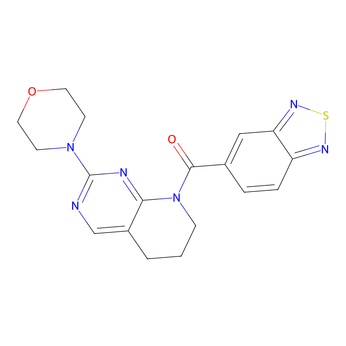 5-[2-(morpholin-4-yl)-5H,6H,7H,8H-pyrido[2,3-d]pyrimidine-8-carbonyl]-2,1,3-benzothiadiazole molecular structure, CAS 2191214-35-2