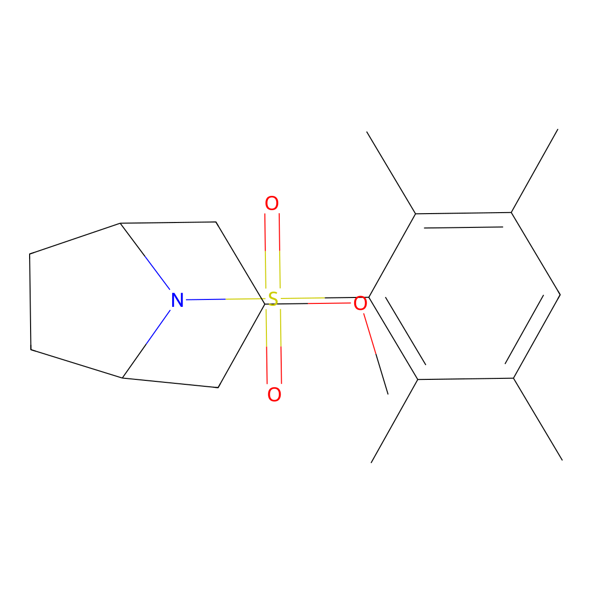 3-Methoxy-8-(2,3,5,6-tetramethylbenzenesulfonyl)-8-azabicyclo[3.2.1]octane molecular structure, CAS 2191214-42-1