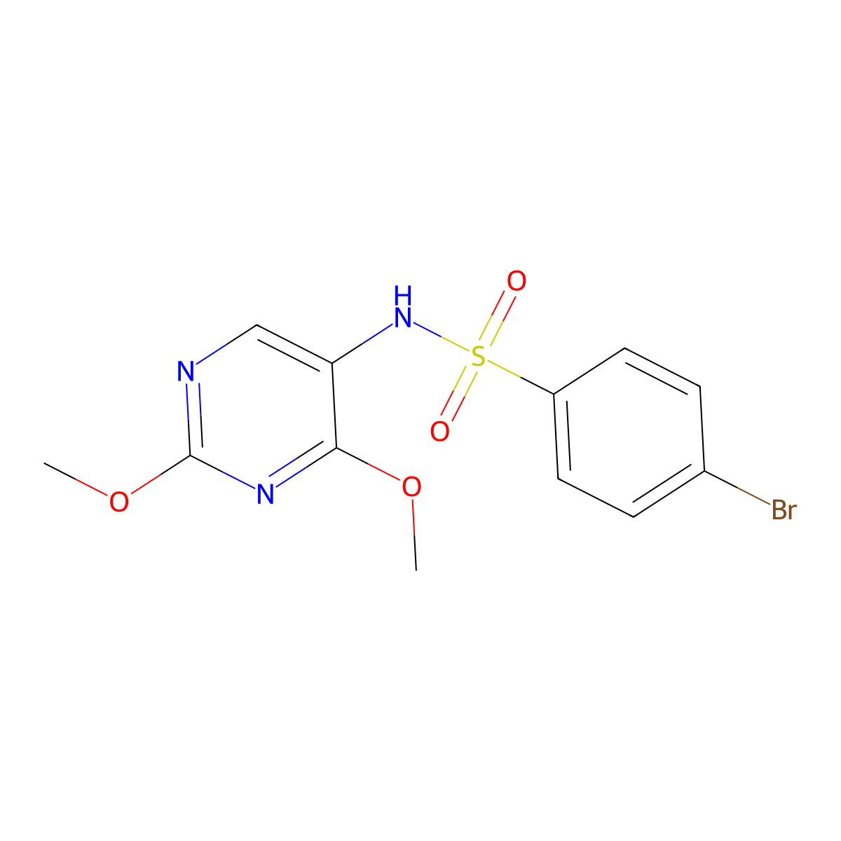 4-bromo-N-(2,4-dimethoxypyrimidin-5-yl)benzenesulfonamide molecular structure, CAS 2191215-52-6