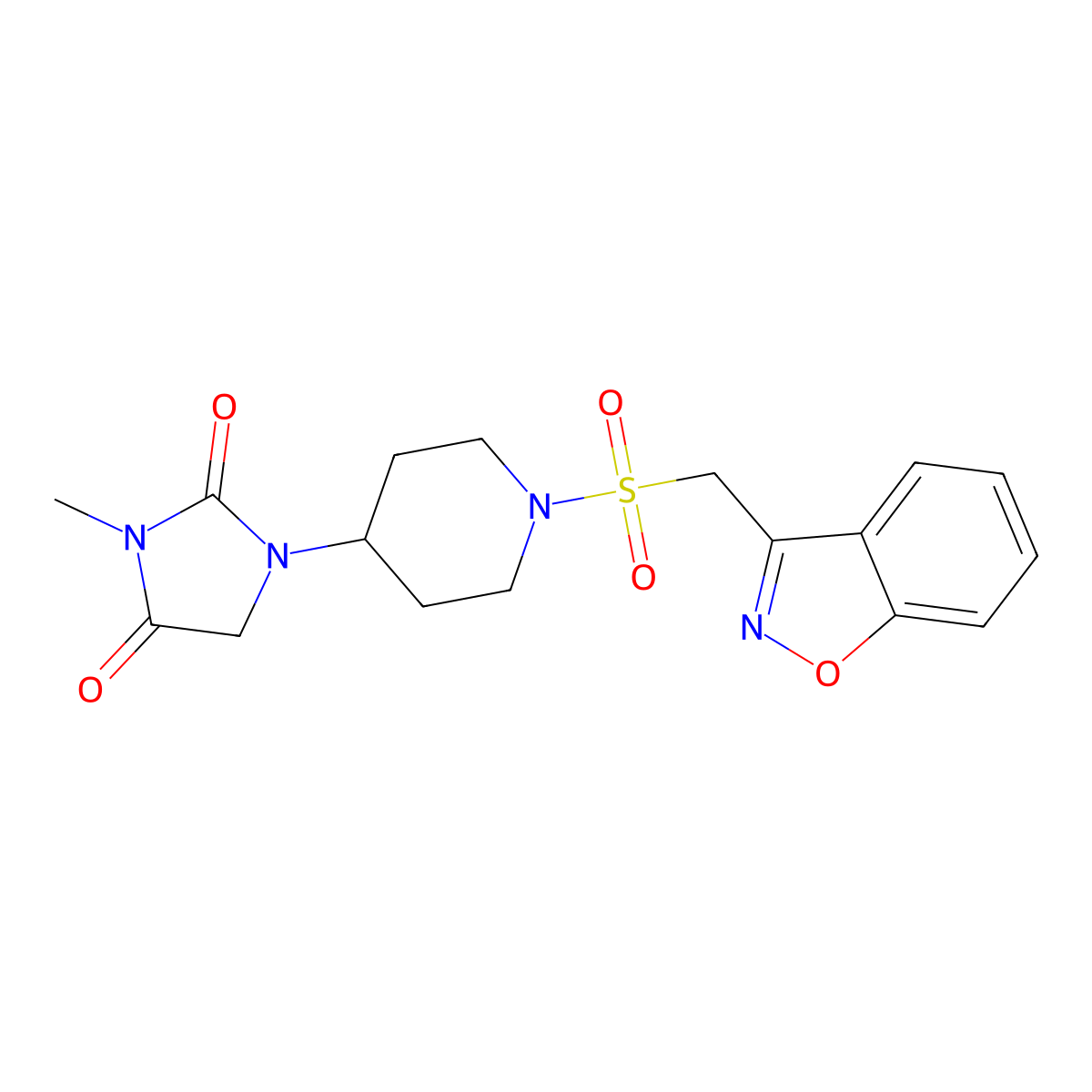 1-(1-((Benzo[d]isoxazol-3-ylmethyl)sulfonyl)piperidin-4-yl)-3-methylimidazolidine-2,4-dione molecular structure, CAS 2191215-70-8