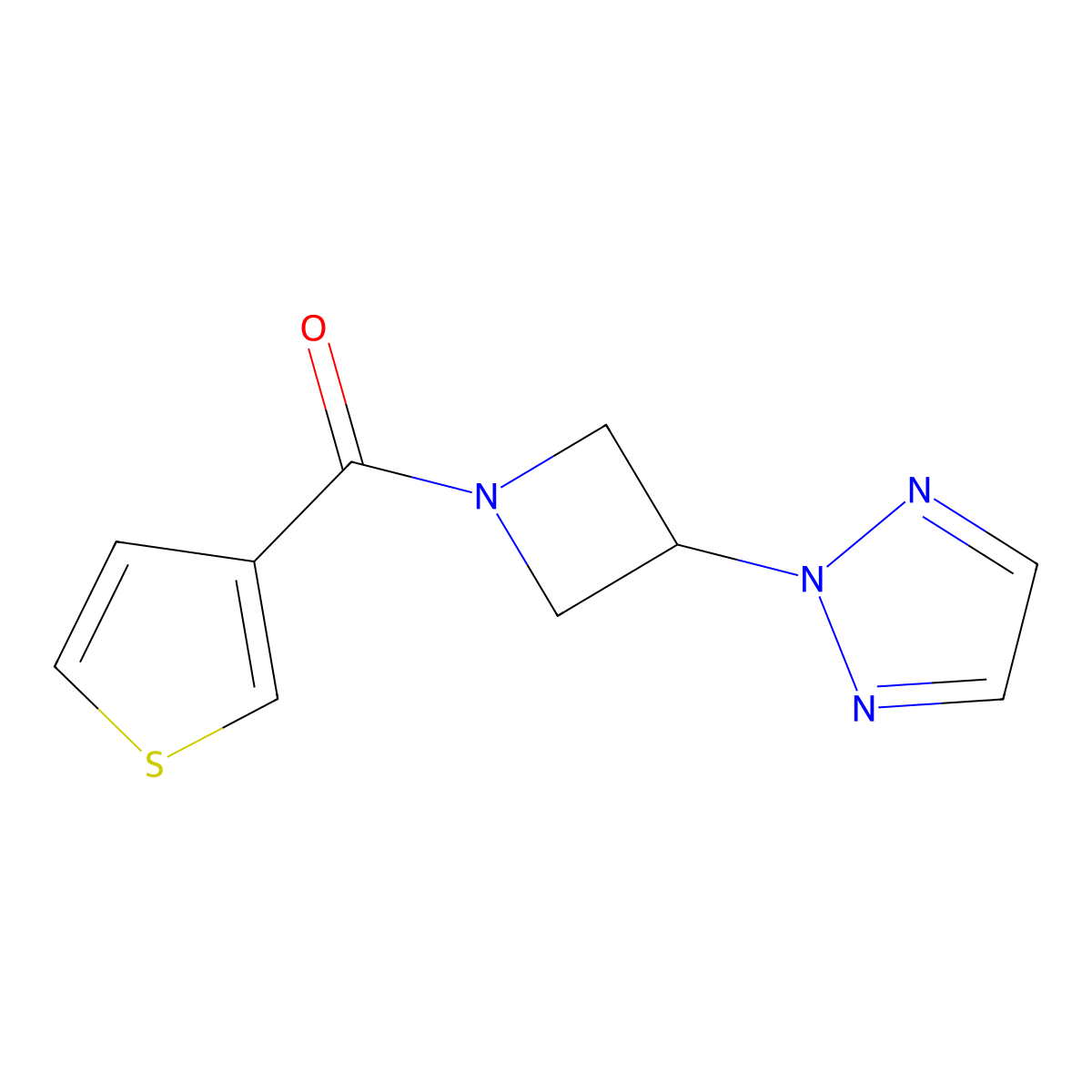 2-[1-(thiophene-3-carbonyl)azetidin-3-yl]-2H-1,2,3-triazole molecular structure, CAS 2191215-87-7