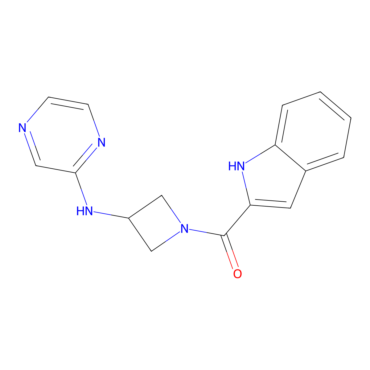 N-[1-(1H-indole-2-carbonyl)azetidin-3-yl]pyrazin-2-amine molecular structure, CAS 2191215-97-9