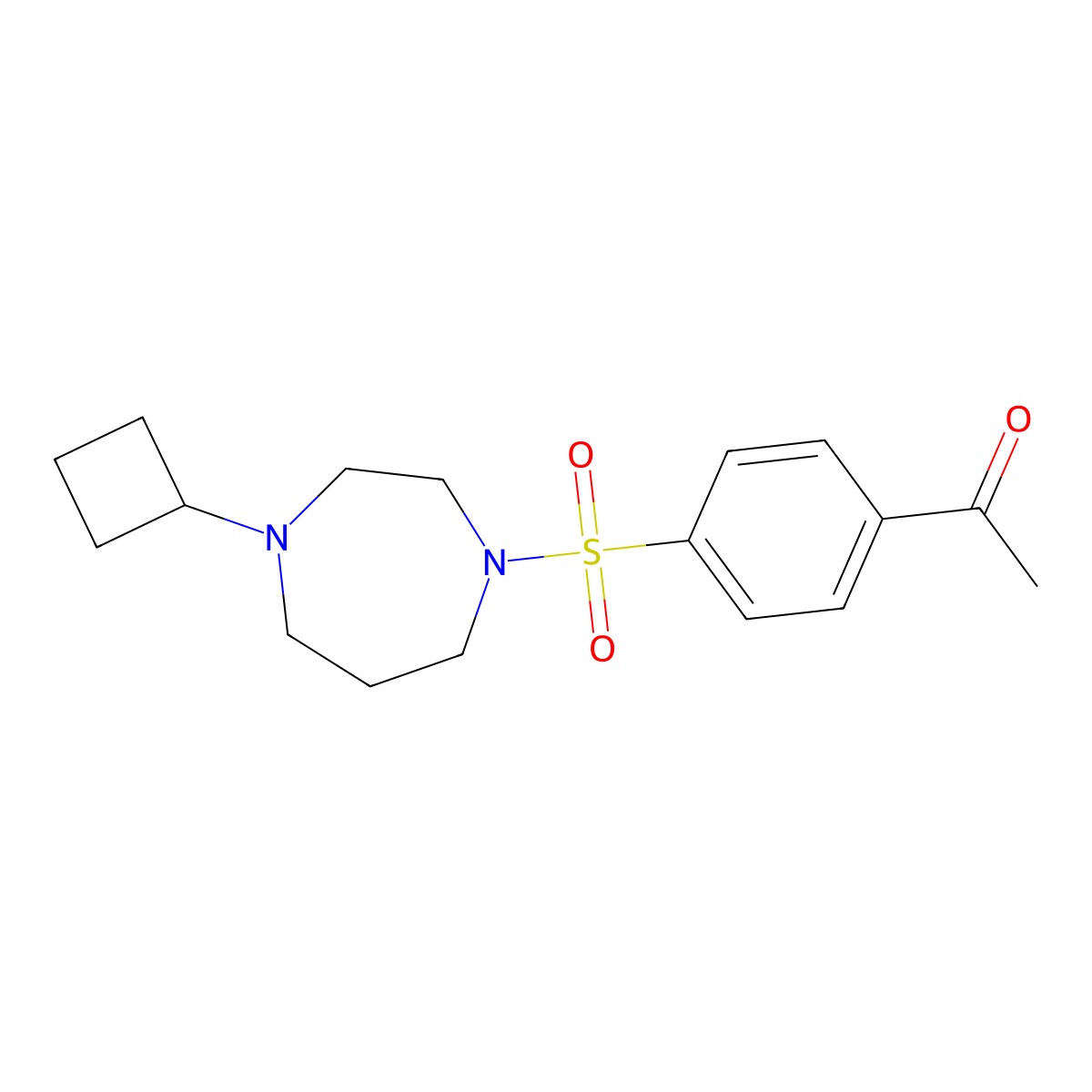 1-(4-((4-Cyclobutyl-1,4-diazepan-1-yl)sulfonyl)phenyl)ethan-1-one molecular structure, CAS 2191264-98-7