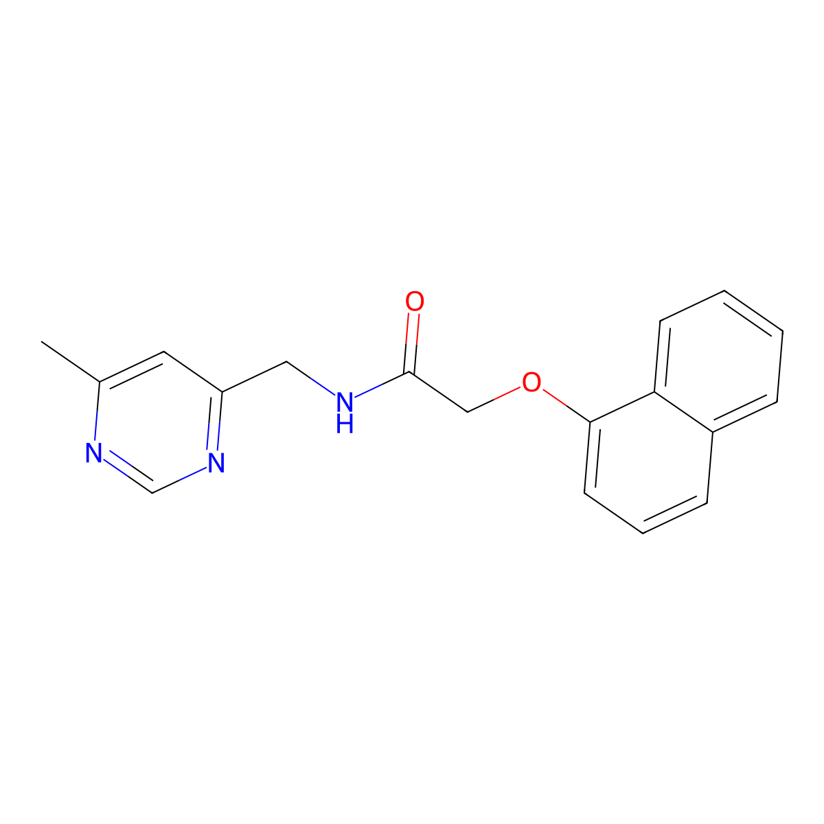N-[(6-methylpyrimidin-4-yl)methyl]-2-(naphthalen-1-yloxy)acetamide molecular structure, CAS 2191265-51-5