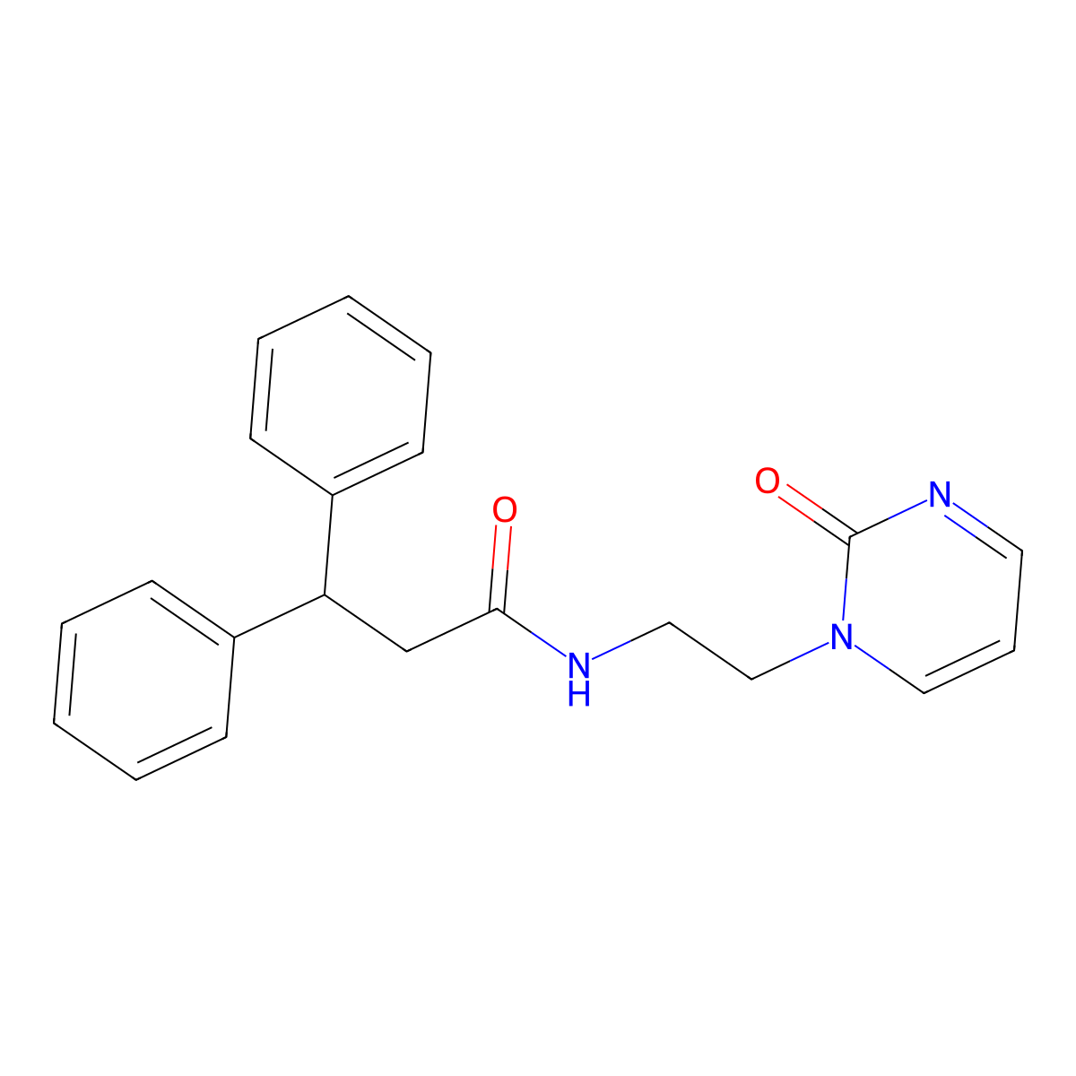 N-(2-(2-oxopyrimidin-1(2H)-yl)ethyl)-3,3-diphenylpropanamide molecular structure, CAS 2191265-84-4