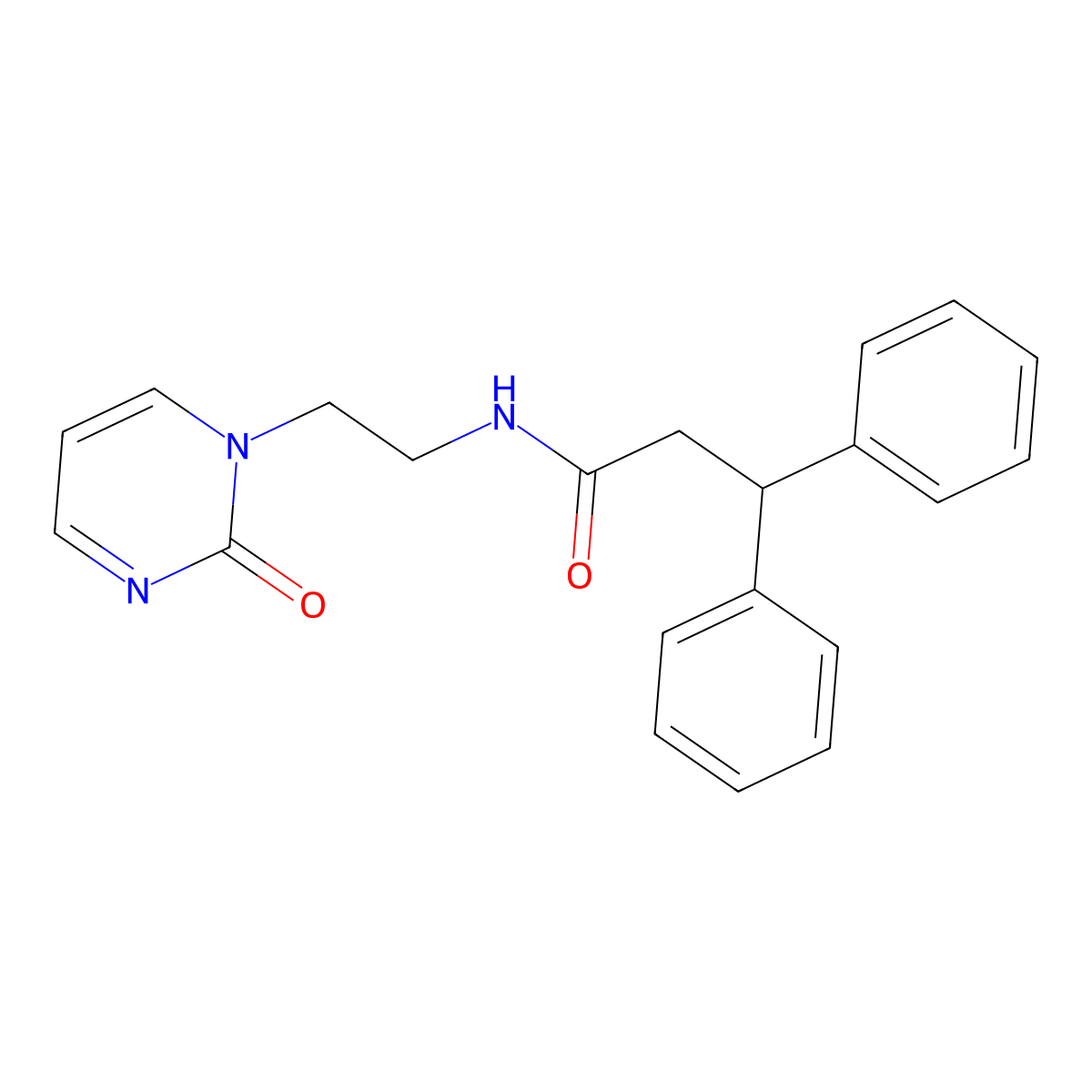 N-(2-(2-oxopyrimidin-1(2H)-yl)ethyl)-3,3-diphenylpropanamide molecular structure, CAS 2191265-84-4