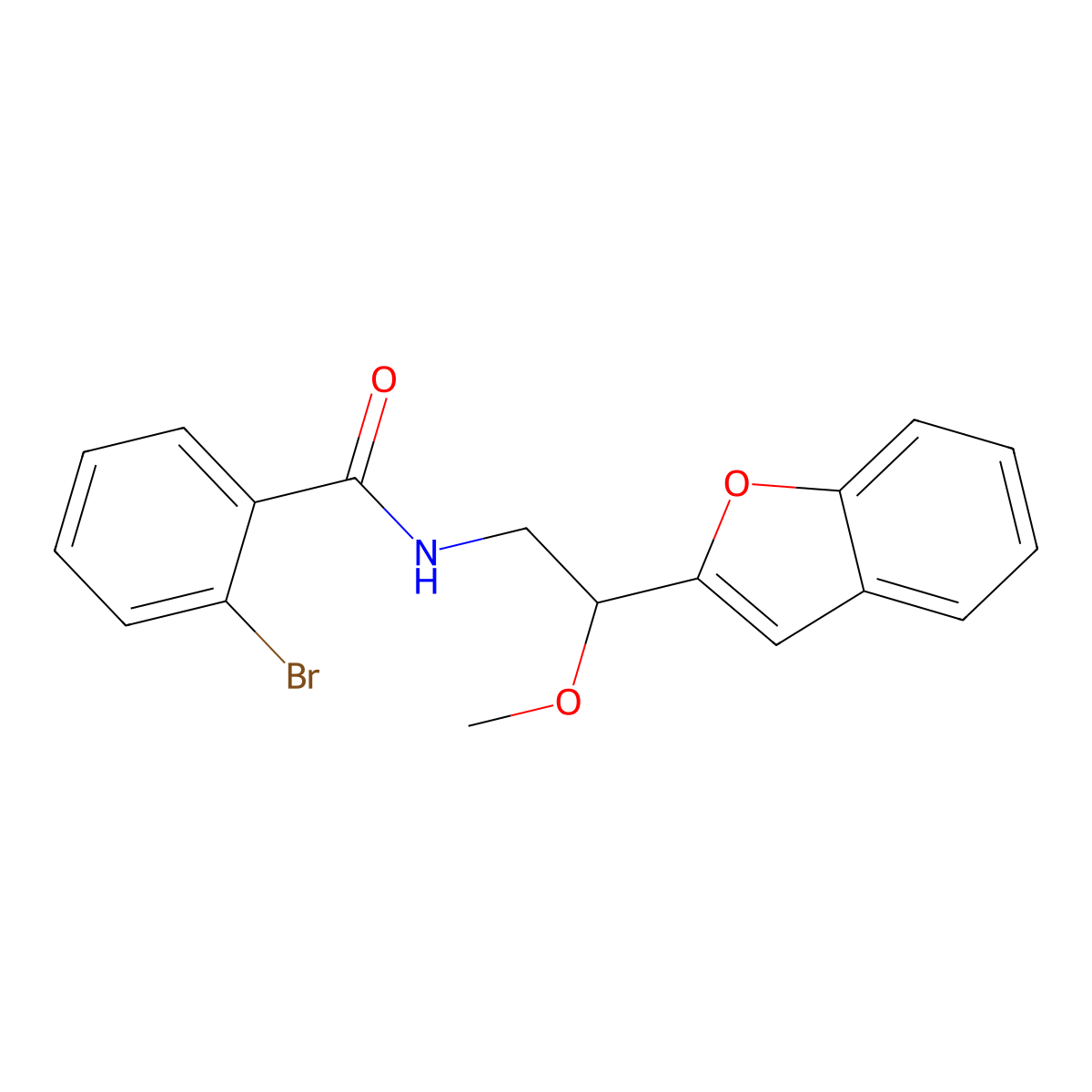 N-[2-(1-benzofuran-2-yl)-2-methoxyethyl]-2-bromobenzamide molecular structure, CAS 2191266-26-7