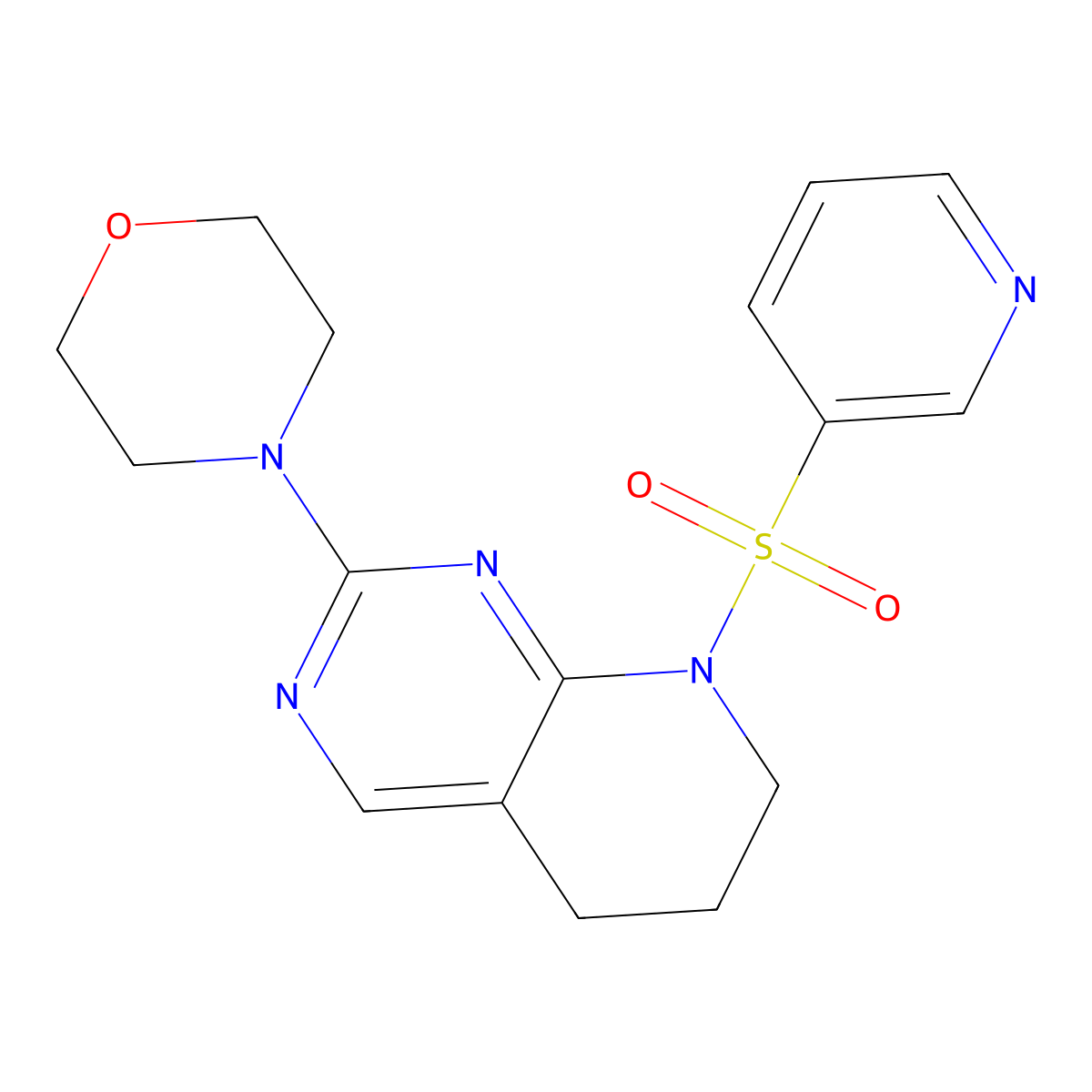 4-(8-(Pyridin-3-ylsulfonyl)-5,6,7,8-tetrahydropyrido[2,3-d]pyrimidin-2-yl)morpholine molecular structure, CAS 2191266-32-5
