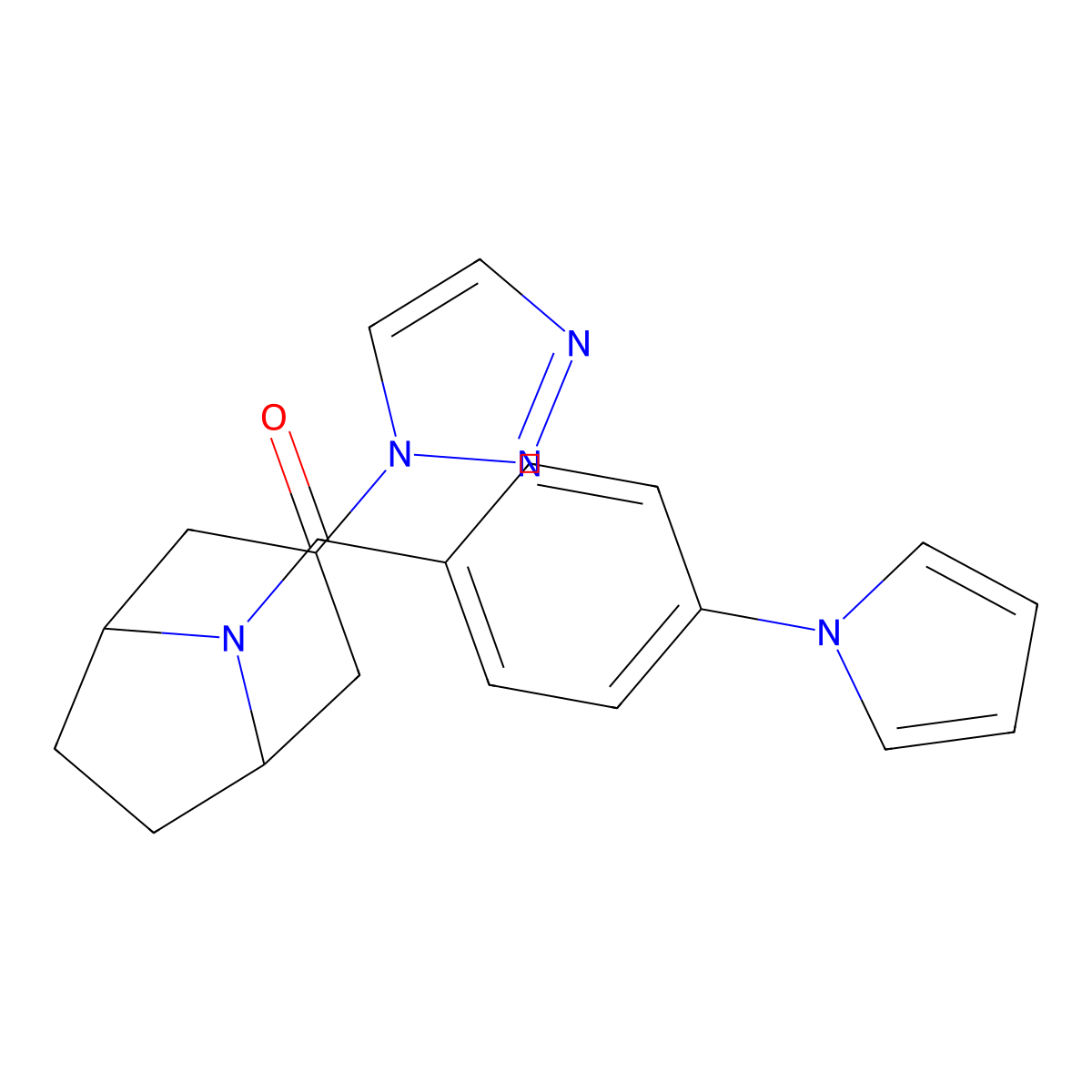 8-[4-(1H-pyrrol-1-yl)benzoyl]-3-(1H-1,2,3-triazol-1-yl)-8-azabicyclo[3.2.1]octane molecular structure, CAS 2191266-38-1