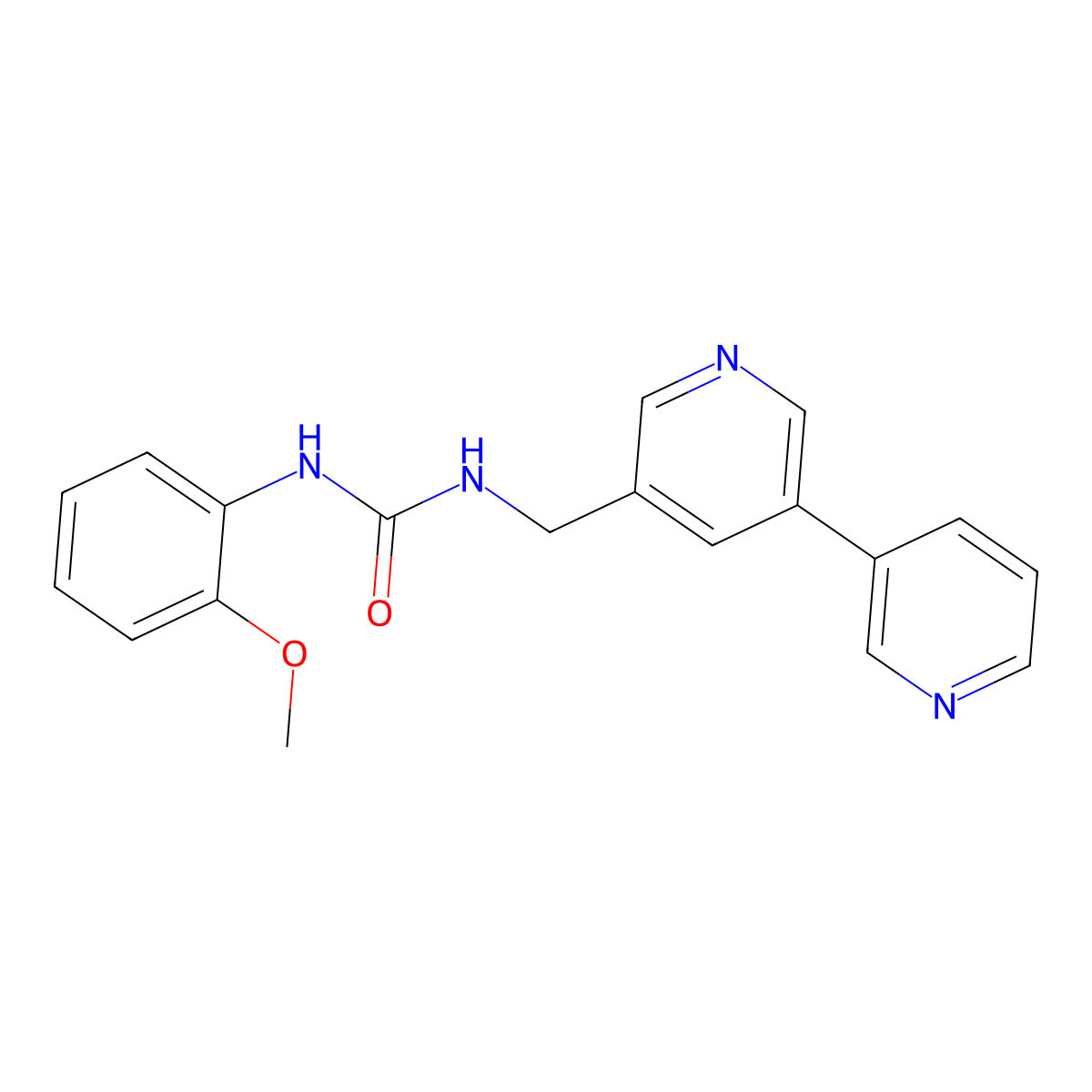 1-([3,3'-Bipyridin]-5-ylmethyl)-3-(2-methoxyphenyl)urea molecular structure, CAS 2191266-43-8