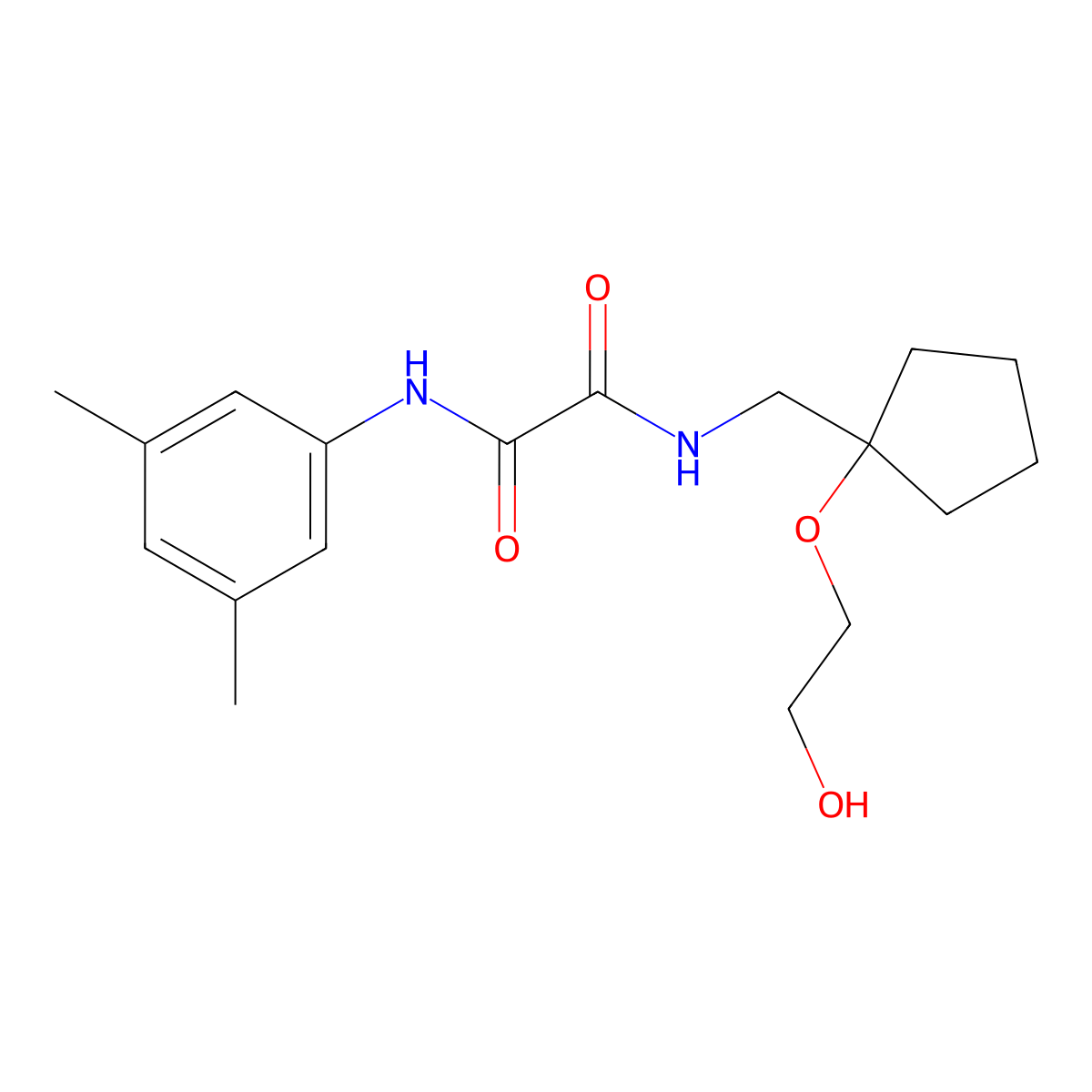N'-(3,5-dimethylphenyl)-N-{[1-(2-hydroxyethoxy)cyclopentyl]methyl}ethanediamide molecular structure, CAS 2191266-50-7