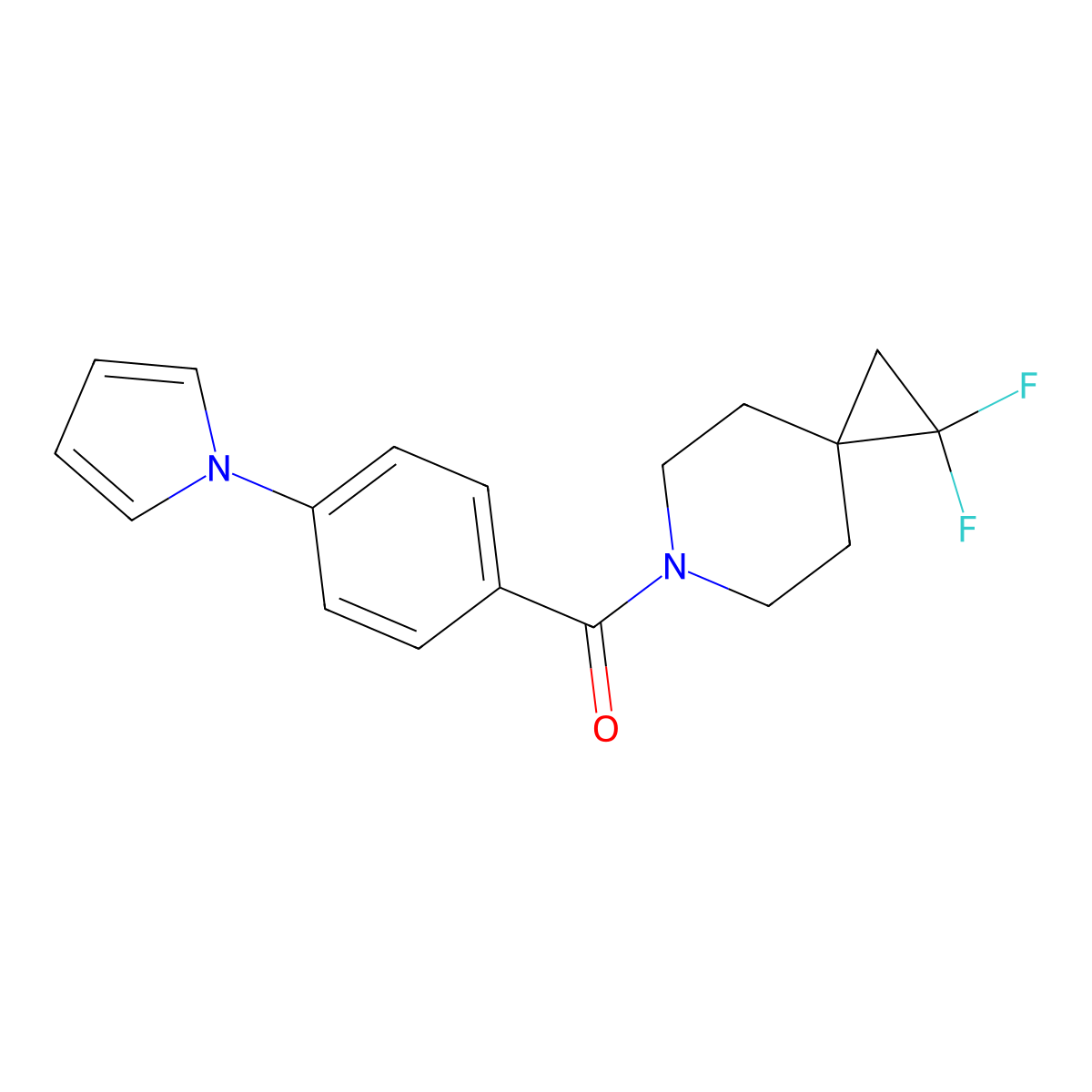 1,1-difluoro-6-[4-(1H-pyrrol-1-yl)benzoyl]-6-azaspiro[2.5]octane molecular structure, CAS 2191266-53-0