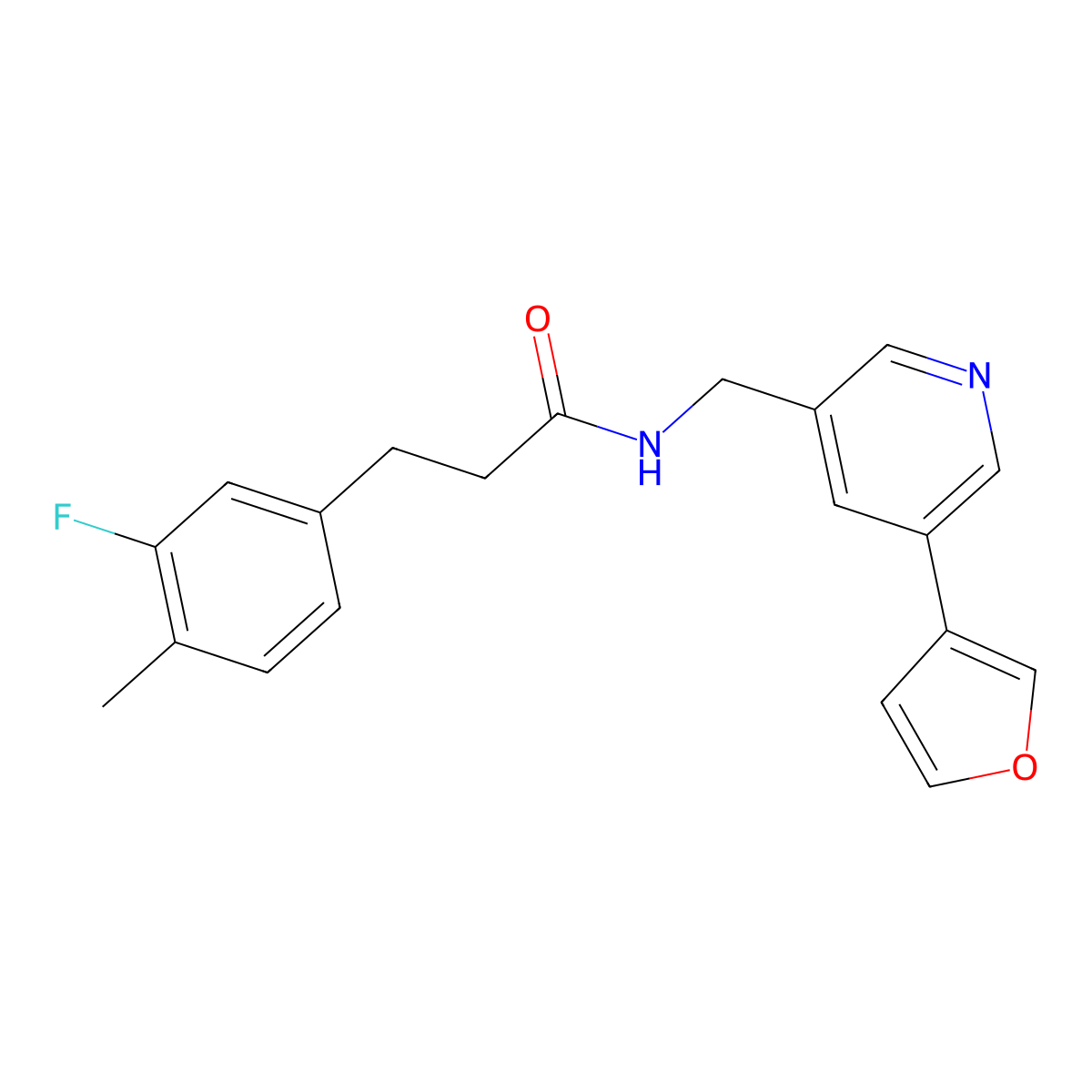 3-(3-fluoro-4-methylphenyl)-N-{[5-(furan-3-yl)pyridin-3-yl]methyl}propanamide molecular structure, CAS 2191266-62-1