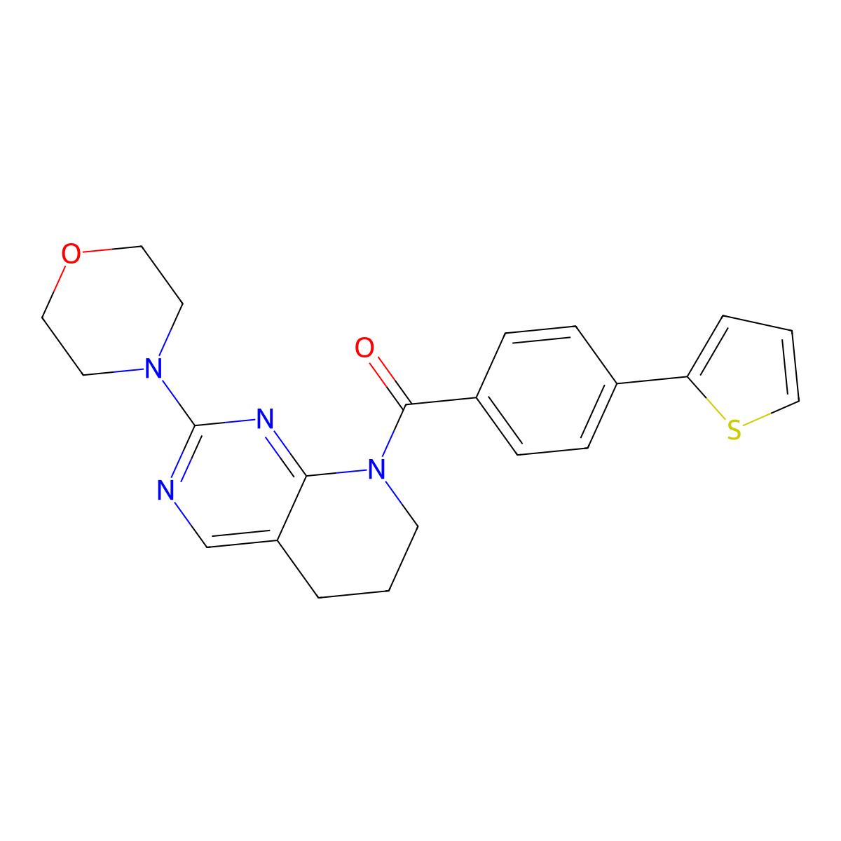 4-{8-[4-(thiophen-2-yl)benzoyl]-5H,6H,7H,8H-pyrido[2,3-d]pyrimidin-2-yl}morpholine molecular structure, CAS 2191266-84-7