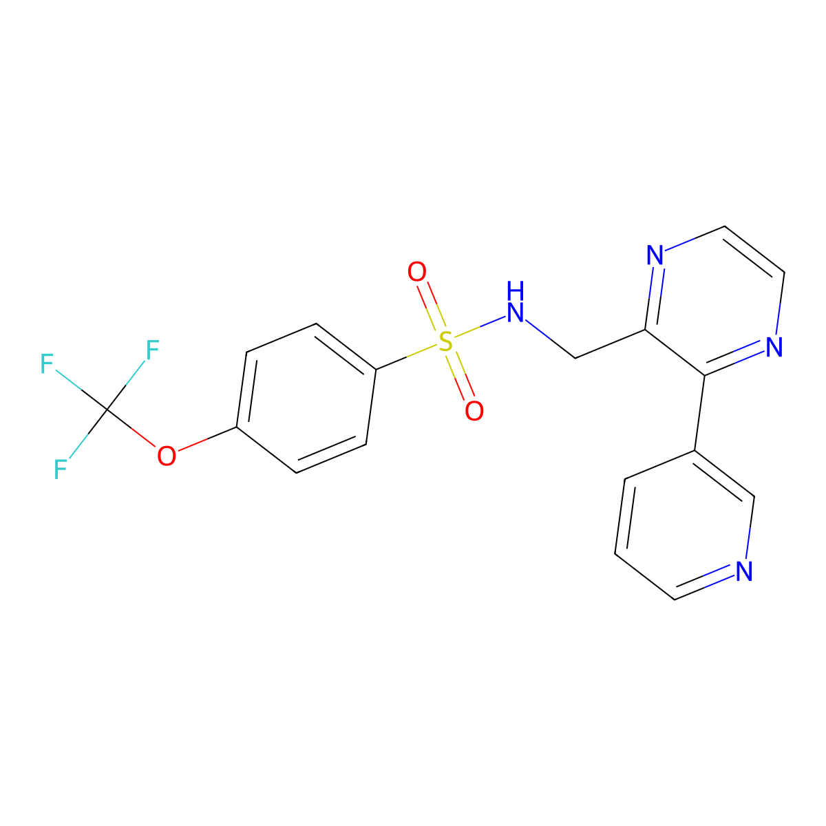N-{[3-(pyridin-3-yl)pyrazin-2-yl]methyl}-4-(trifluoromethoxy)benzene-1-sulfonamide molecular structure, CAS 2191267-35-1