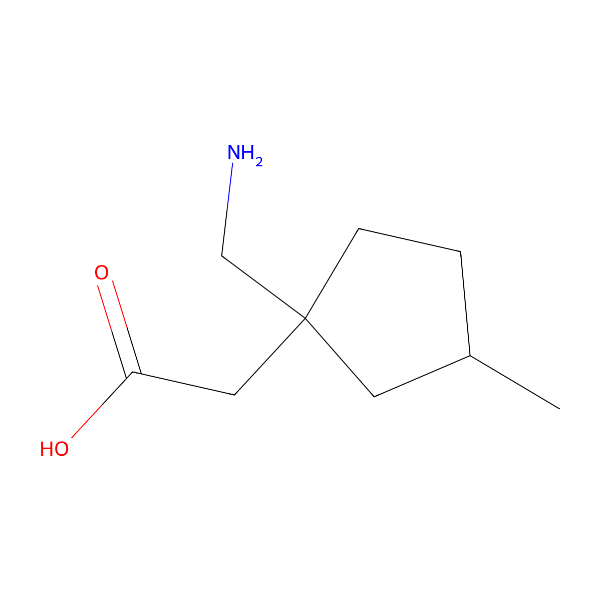 2-[1-(Aminomethyl)-3-methylcyclopentyl]acetic acid molecular structure, CAS 219135-91-8
