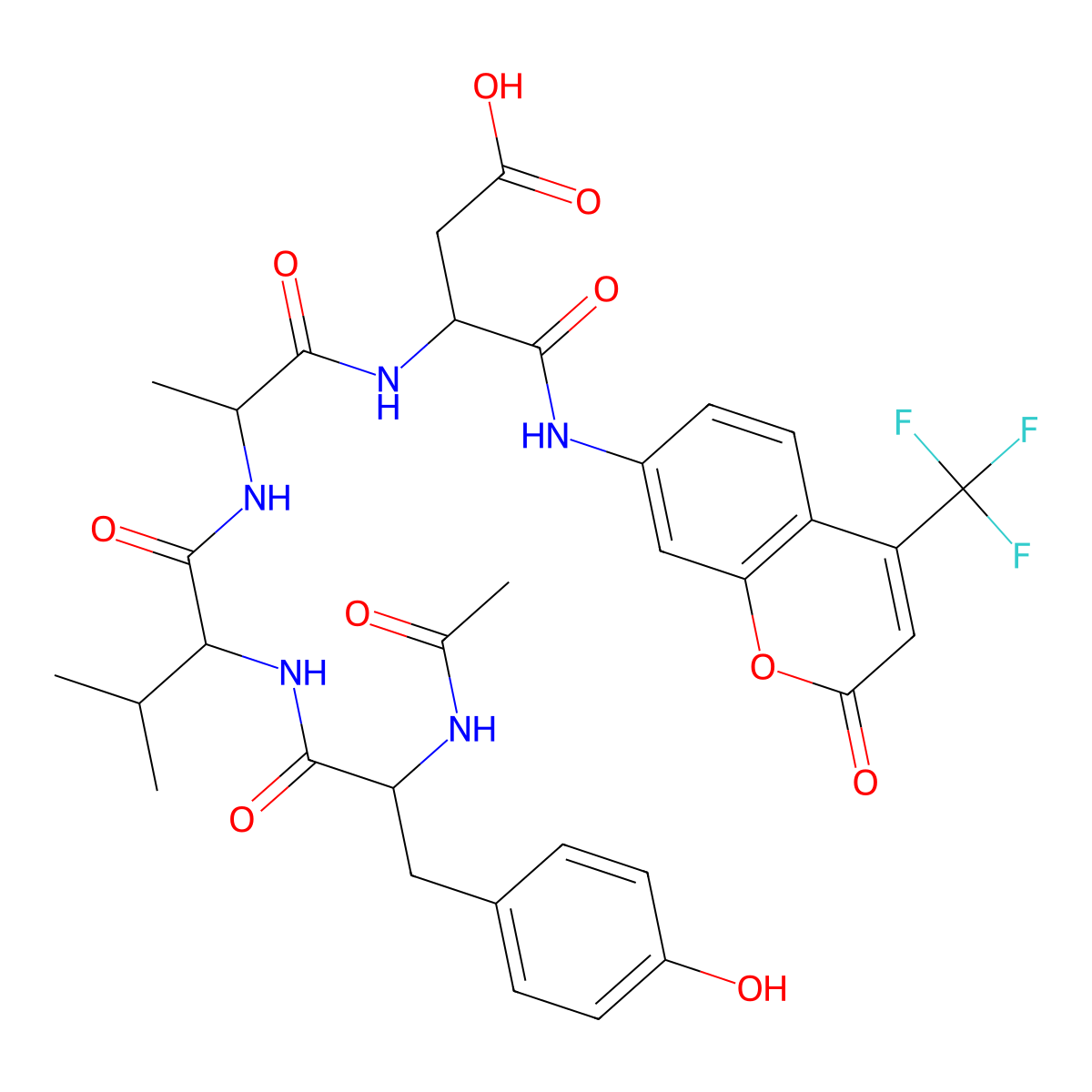 Ac-YVAD-AFC molecular structure, CAS 219137-85-6