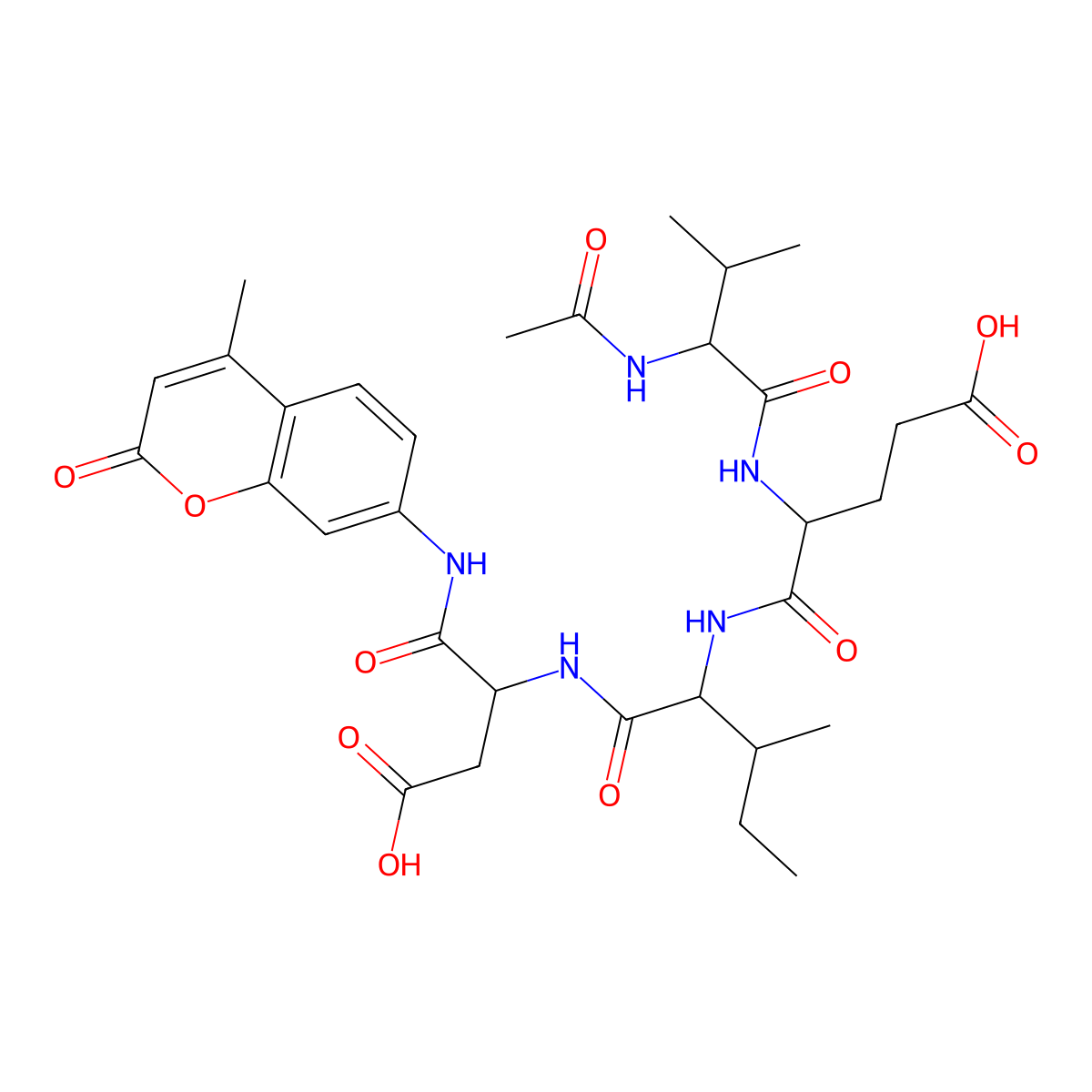 Ac-VEID-AMC molecular structure, CAS 219137-97-0