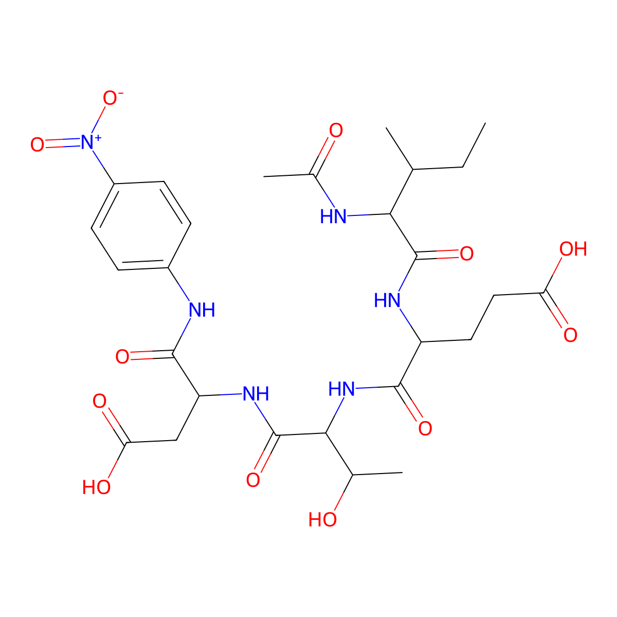 Ac-Ile-Glu-Thr-Asp-PNA molecular structure, CAS 219138-21-3