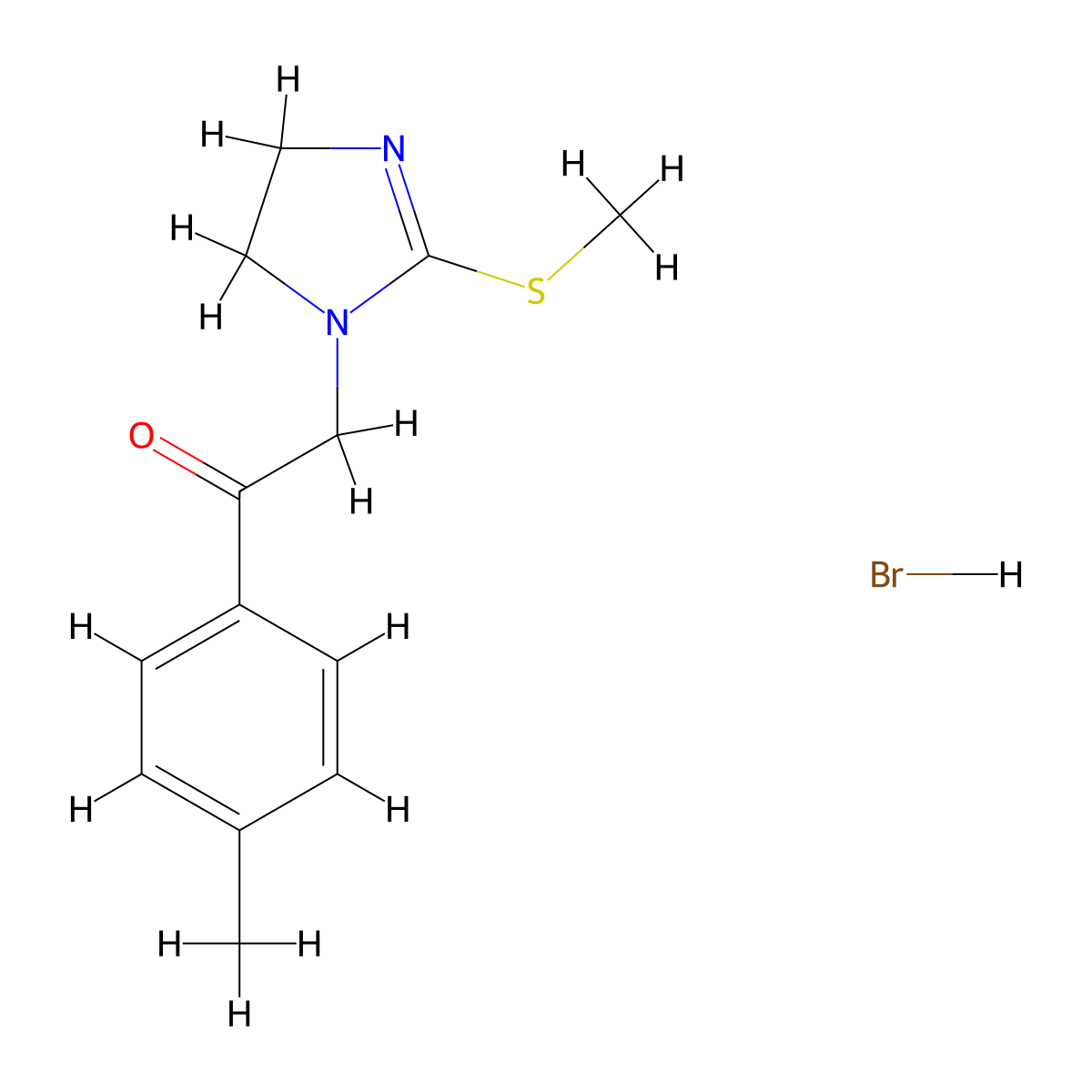 1-(4-methylphenyl)-2-[2-(methylthio)-4,5-dihydro-1H-imidazol-1-yl]ethan-1-one hydrobromide molecular structure, CAS 219138-97-3