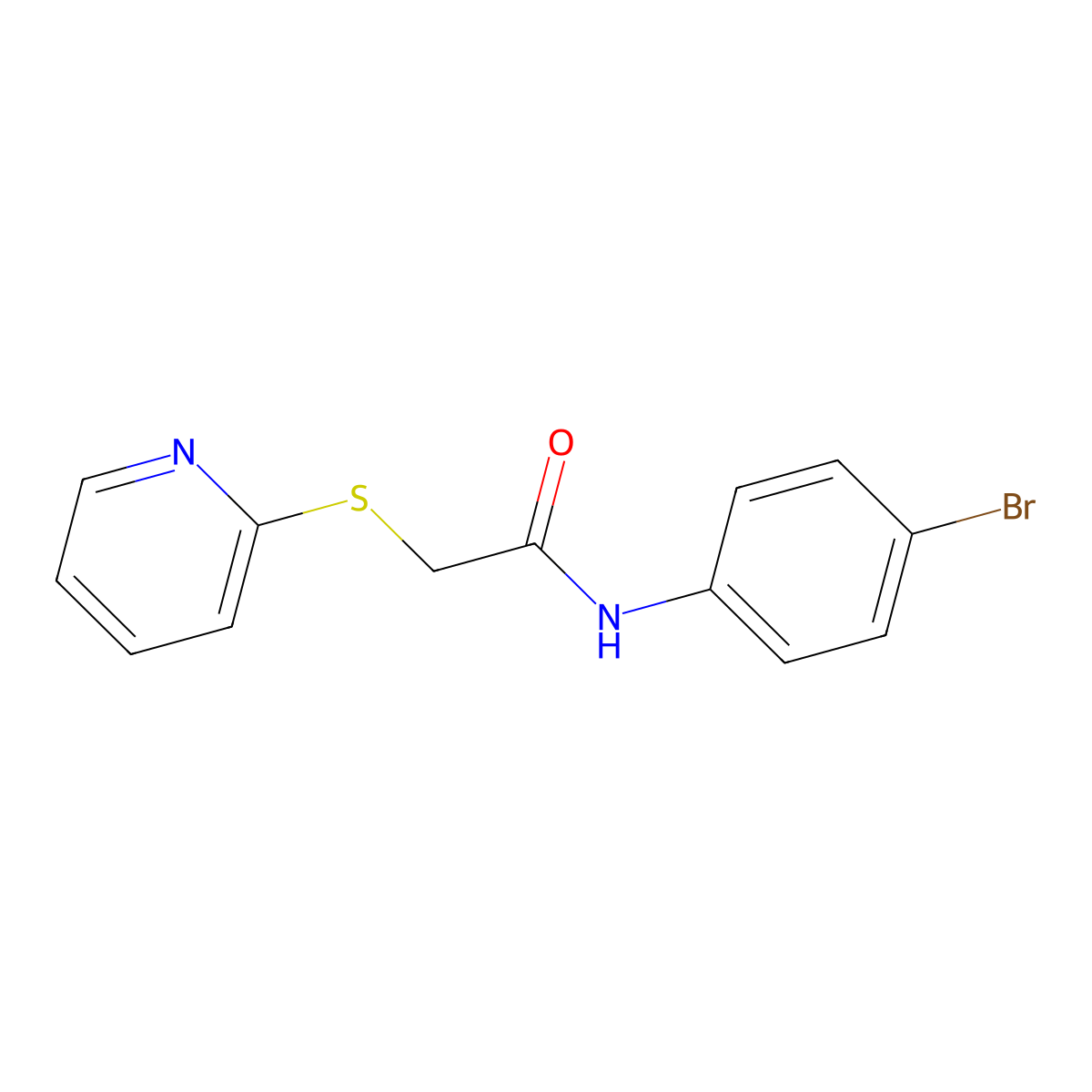 N-(4-bromophenyl)-2-(pyridin-2-ylsulfanyl)acetamide molecular structure, CAS 219139-09-0