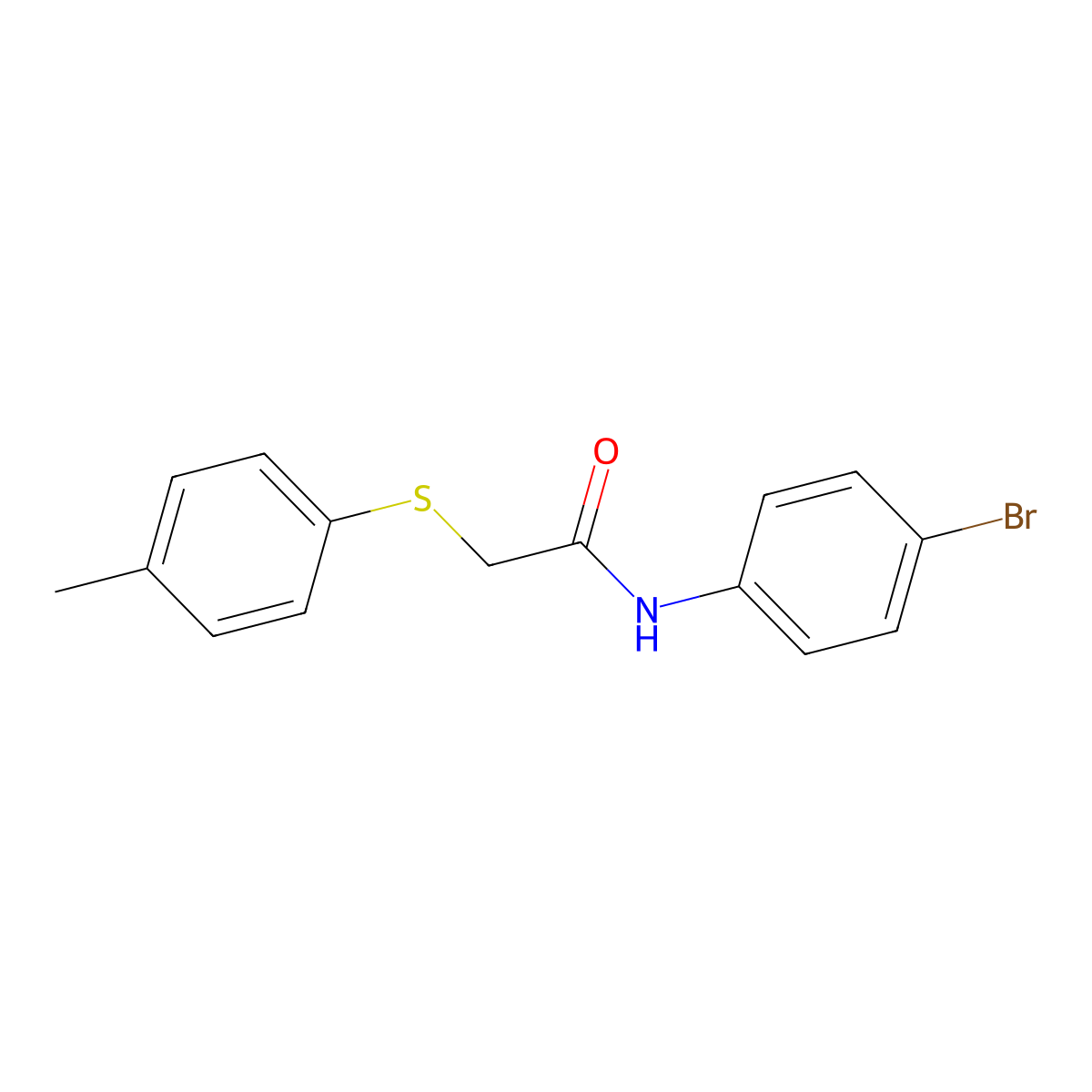 N-(4-bromophenyl)-2-(p-tolylthio)acetamide molecular structure, CAS 219139-11-4