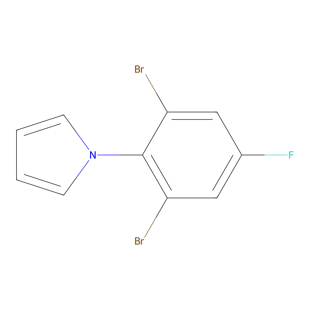 1-(2,6-dibromo-4-fluorophenyl)-1H-pyrrole molecular structure, CAS 219139-13-6