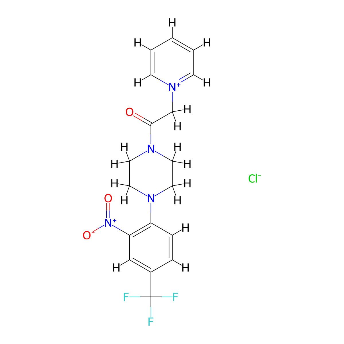1-(4-[2-Nitro-4-(trifluoromethyl)phenyl]piperazino)-2-pyridinium-1-ylethan-1-one chloride molecular structure, CAS 219139-24-9