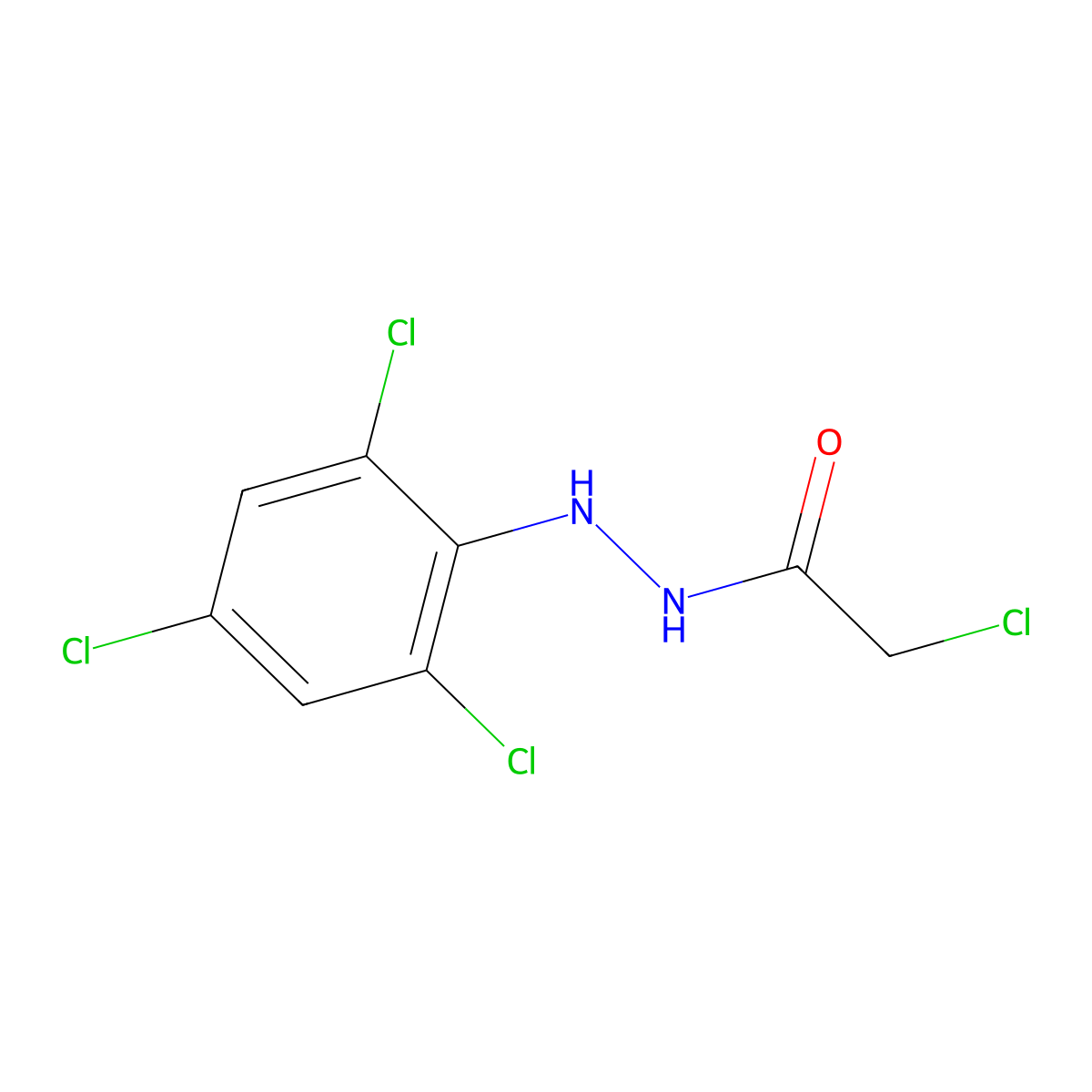 2-chloro-N'-(2,4,6-trichlorophenyl)acetohydrazide molecular structure, CAS 219139-34-1