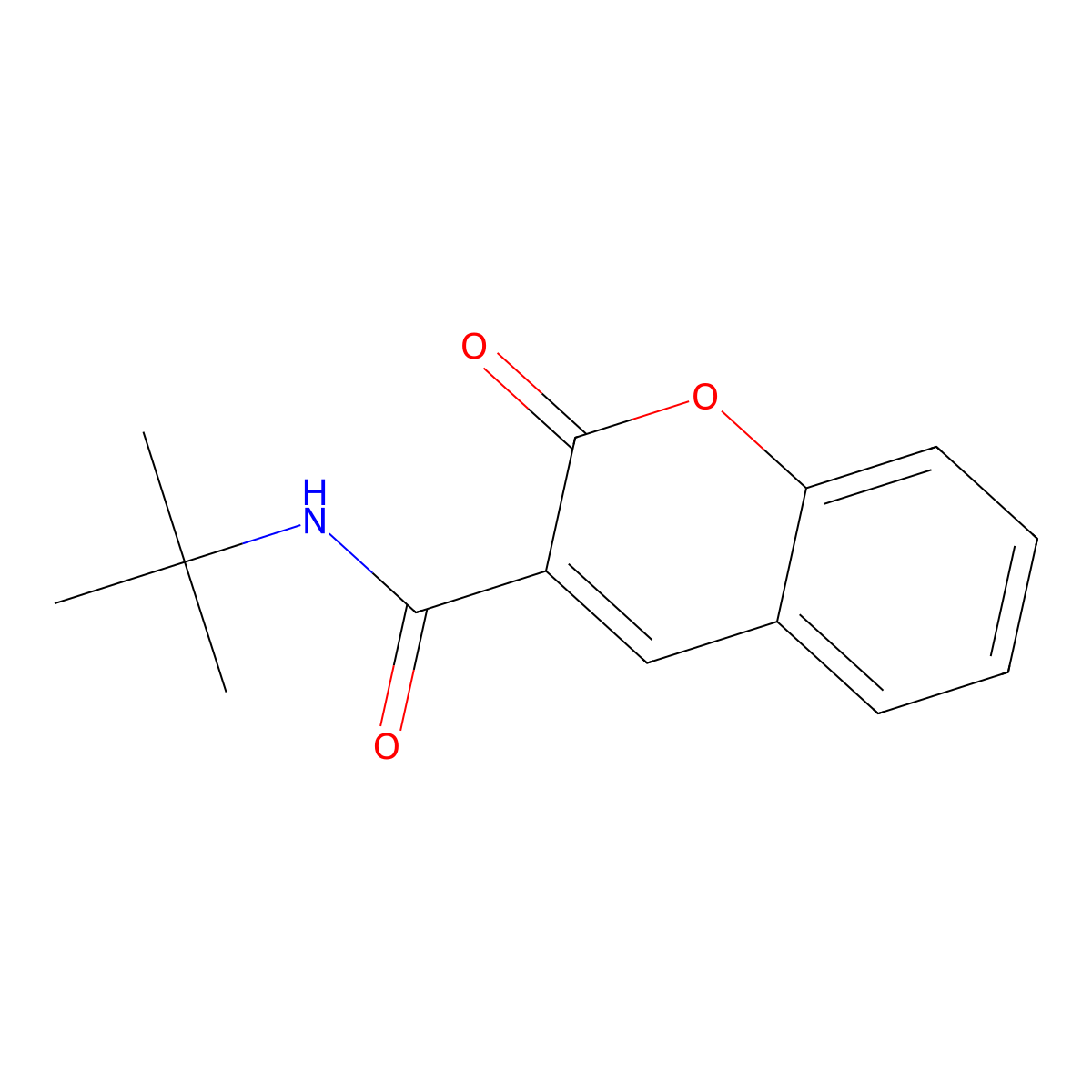 N-tert-butyl-2-oxo-2H-chromene-3-carboxamide molecular structure, CAS 219139-66-9