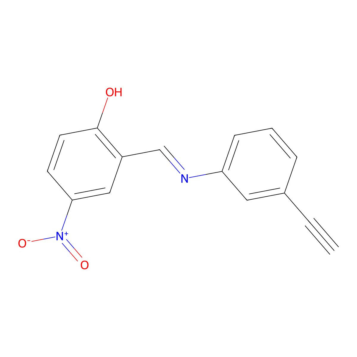 2-[(3-Ethynylphenyl)iminomethyl]-4-nitrophenol molecular structure, CAS 219140-31-5