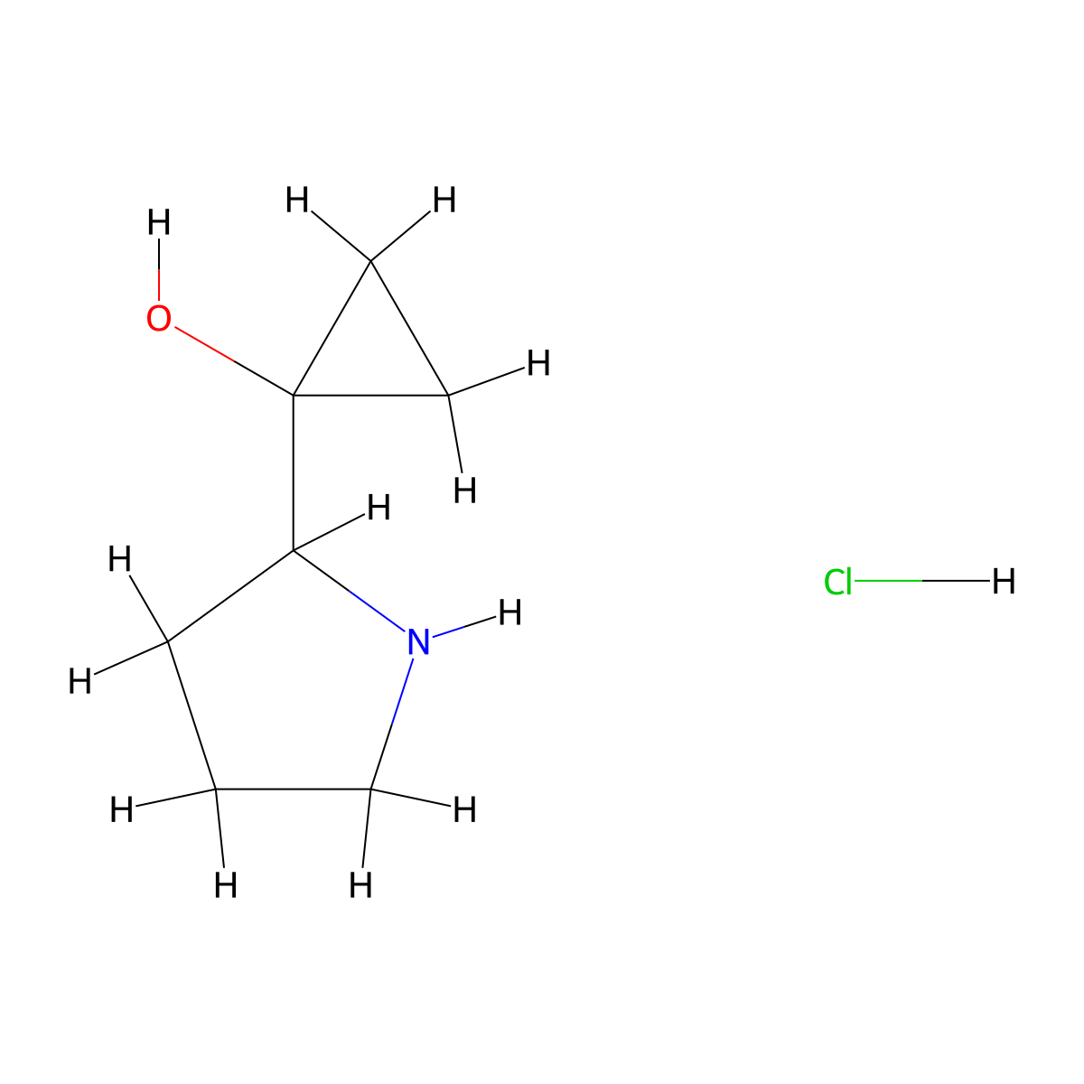 1-(2-Pyrrolidinyl)cyclopropanol hydrochloride molecular structure, CAS 2191401-19-9