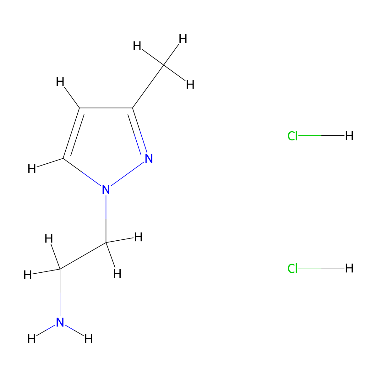 [2-(3-Methyl-1h-pyrazol-1-yl)ethyl]amine dihydrochloride molecular structure, CAS 2191401-21-3