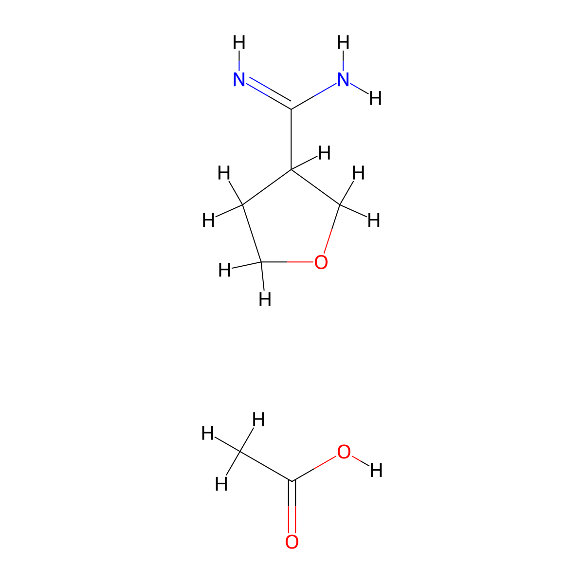 Tetrahydro-3-furancarboximidamide acetate molecular structure, CAS 2191401-22-4
