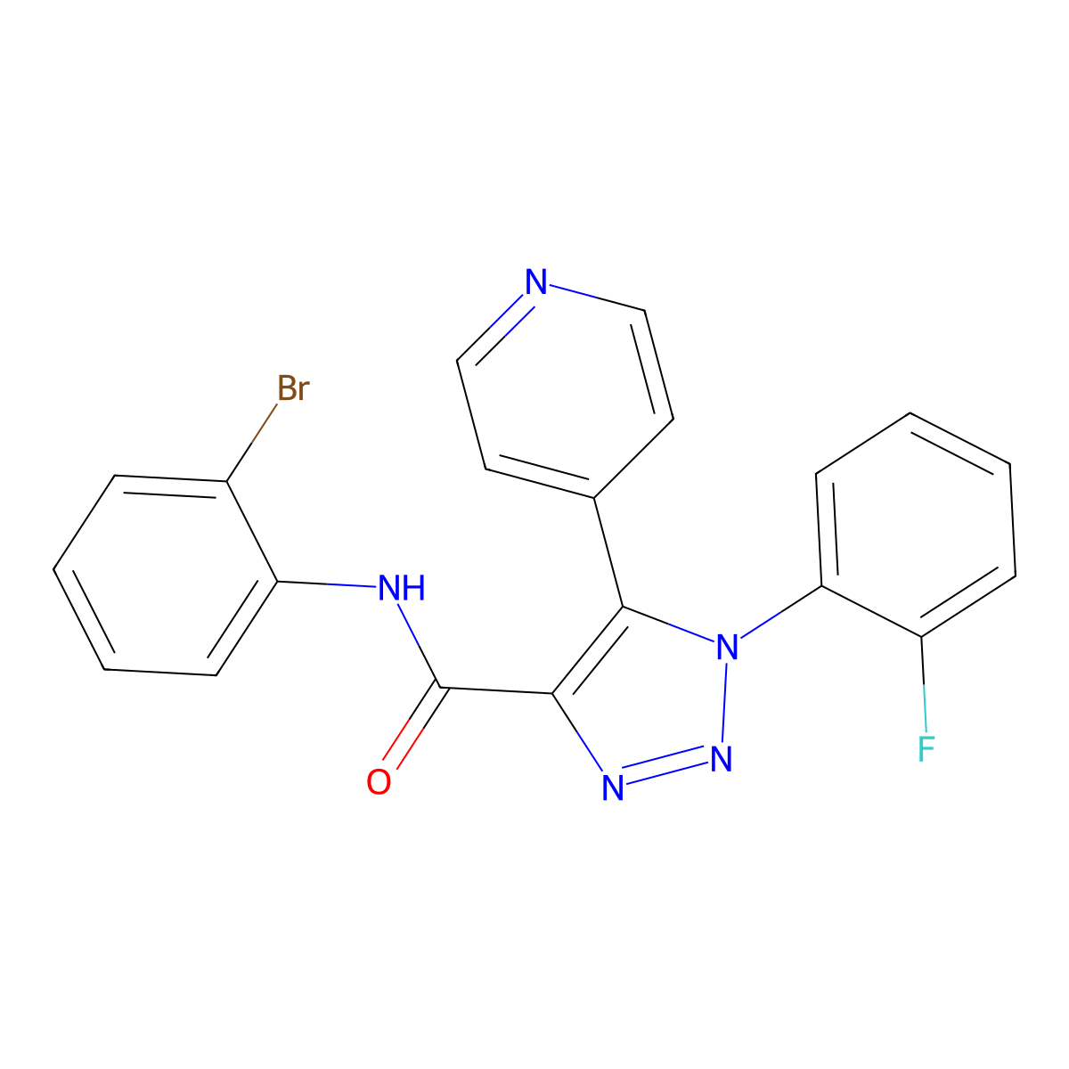 N-(2-bromophenyl)-1-(2-fluorophenyl)-5-(pyridin-4-yl)-1H-1,2,3-triazole-4-carboxamide molecular structure, CAS 2191404-75-6