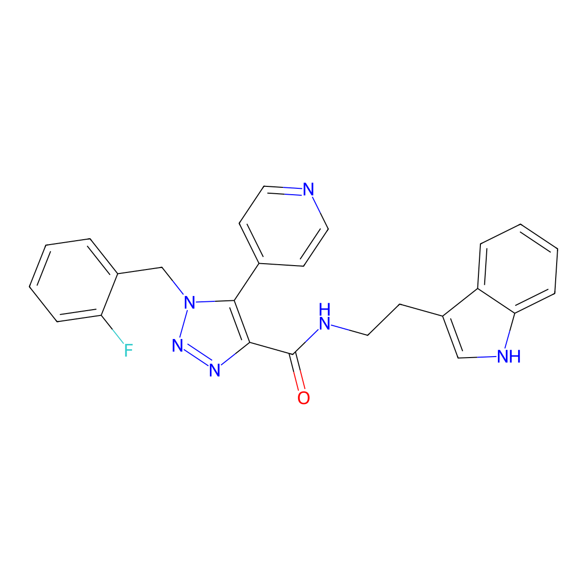 1-[(2-fluorophenyl)methyl]-N-[2-(1H-indol-3-yl)ethyl]-5-(pyridin-4-yl)-1H-1,2,3-triazole-4-carboxamide molecular structure, CAS 2191405-04-4