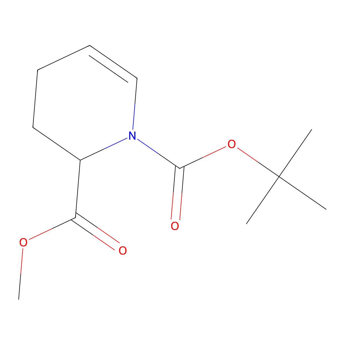 1-Tert-butyl 2-methyl 1,2,3,4-tetrahydropyridine-1,2-dicarboxylate molecular structure, CAS 219143-04-1