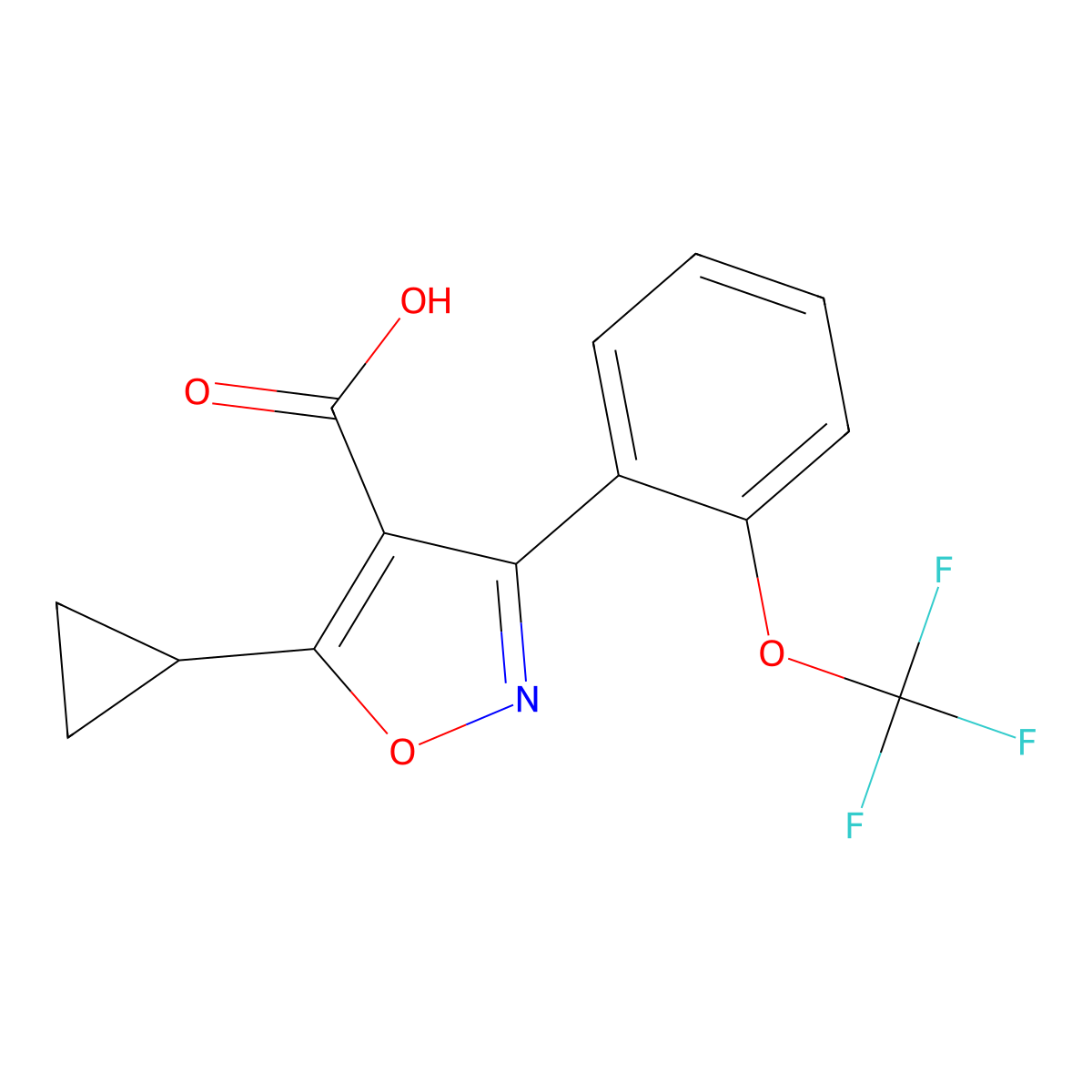 5-Cyclopropyl-3-(2-(trifluoromethoxy)phenyl)isoxazole-4-carboxylic acid molecular structure, CAS 2191433-23-3