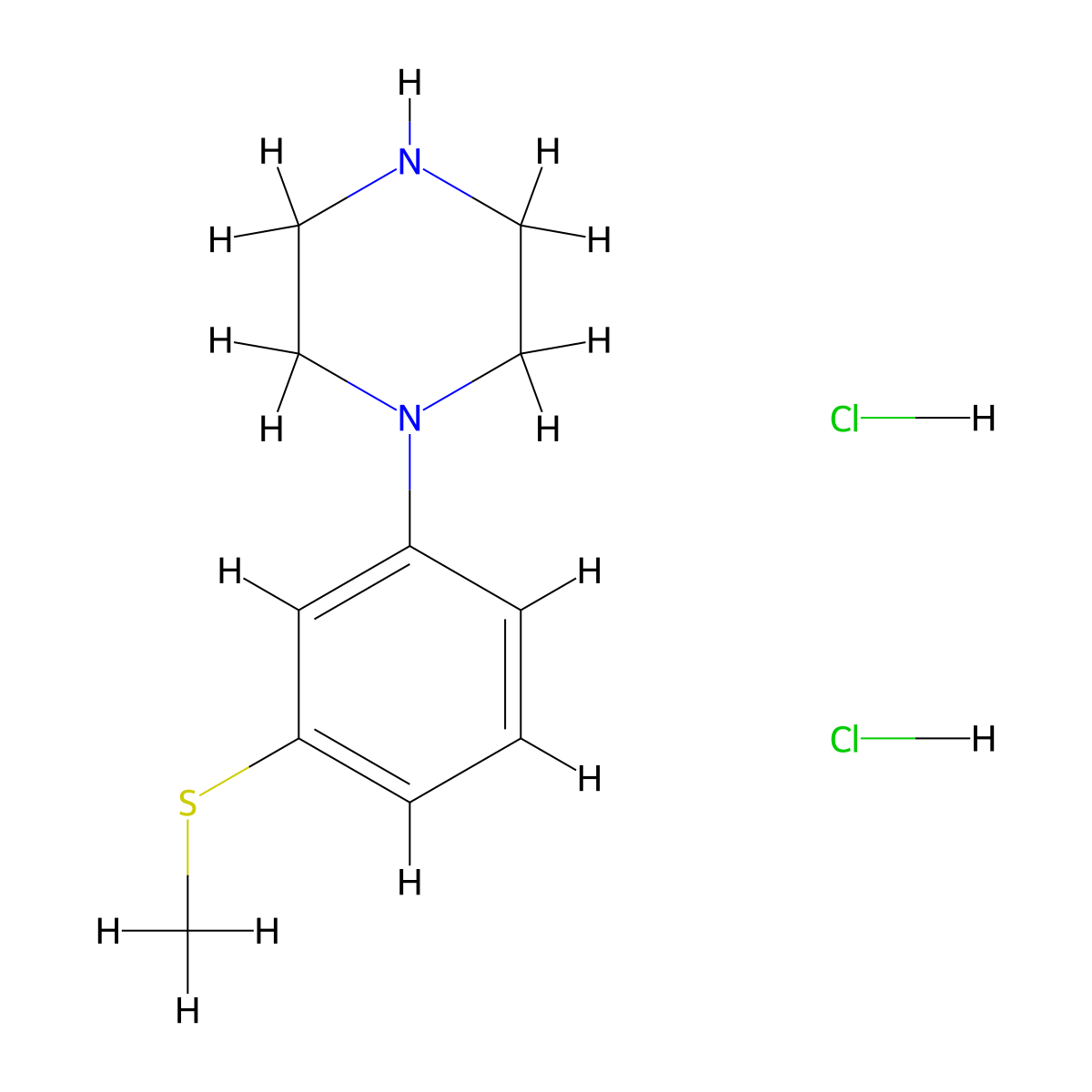 1-(3-(Methylthio)phenyl)piperazine dihydrochloride molecular structure, CAS 219145-46-7