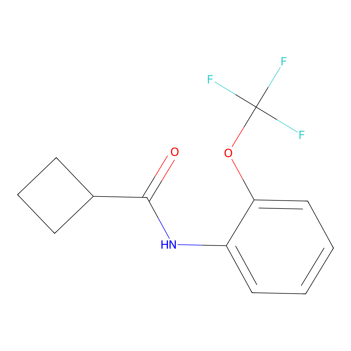 N-[2-(trifluoromethoxy)phenyl]cyclobutanecarboxamide molecular structure, CAS 2191504-06-8