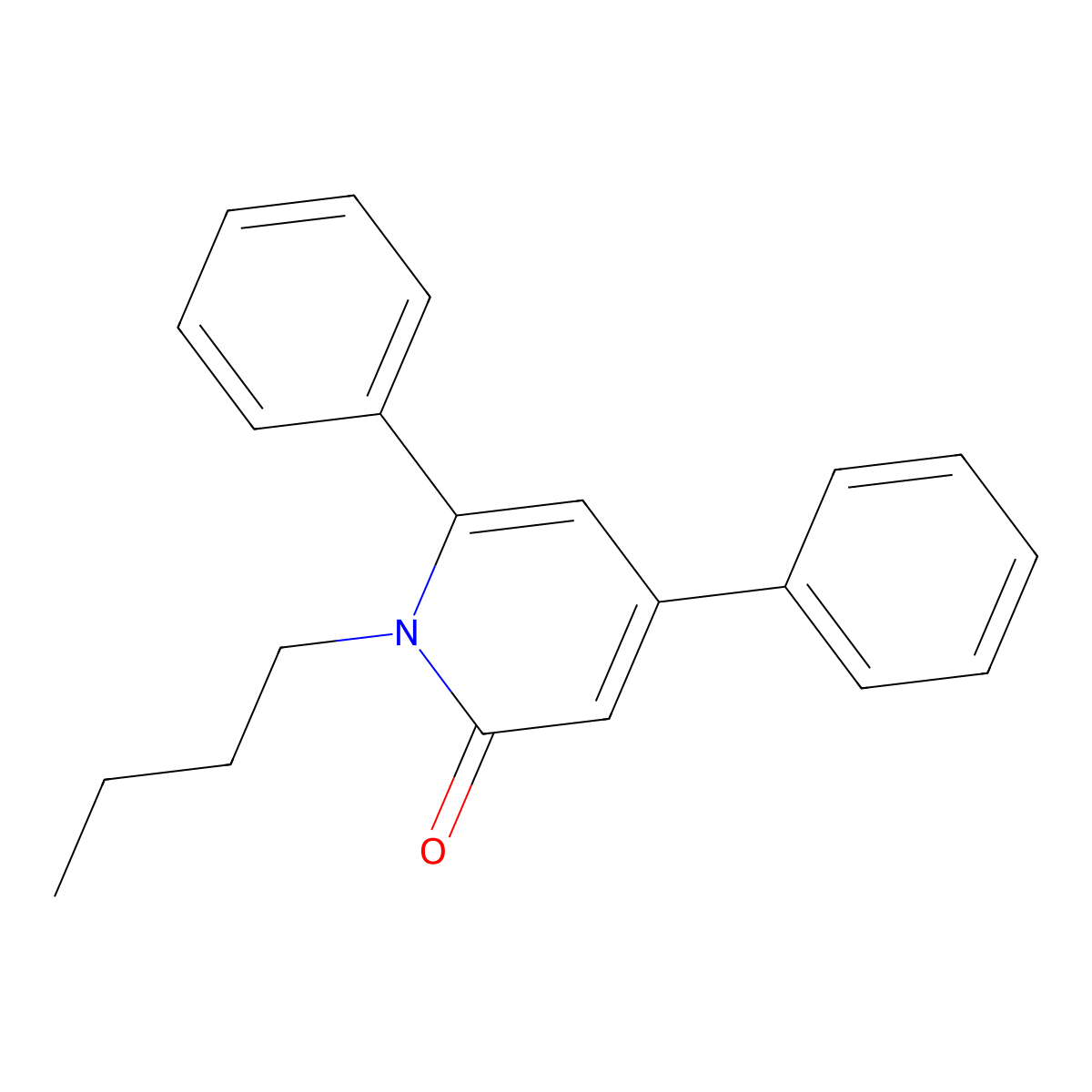 1-Butyl-4,6-diphenyl-1,2-dihydropyridin-2-one molecular structure, CAS 21916-52-9