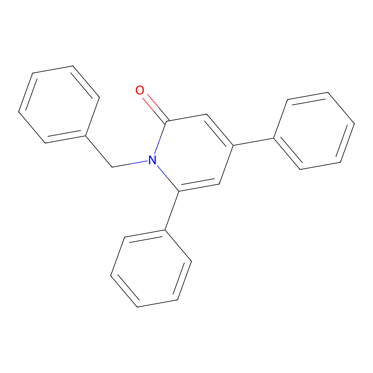 1-Benzyl-4,6-diphenyl-1,2-dihydropyridin-2-one molecular structure, CAS 21916-53-0