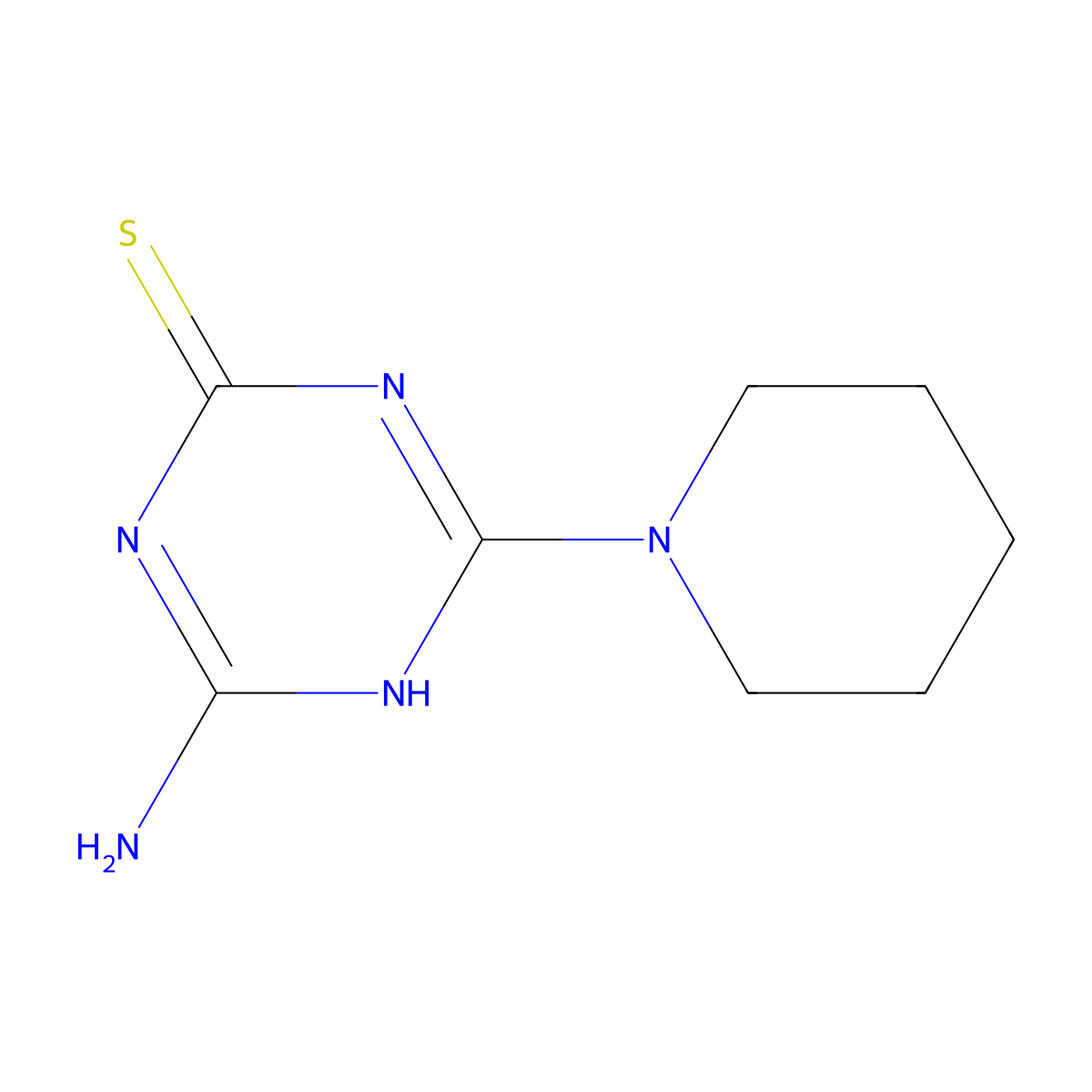 4-Amino-6-piperidyl-1,3,5-triazine-2-thiol molecular structure, CAS 21916-70-1