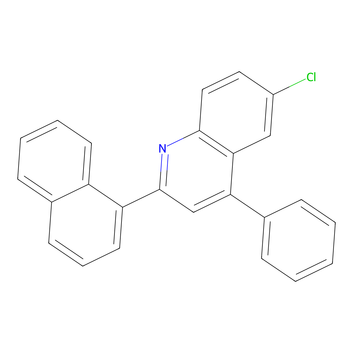 6-Chloro-2-(1-naphthyl)-4-phenylquinoline molecular structure, CAS 21917-87-3